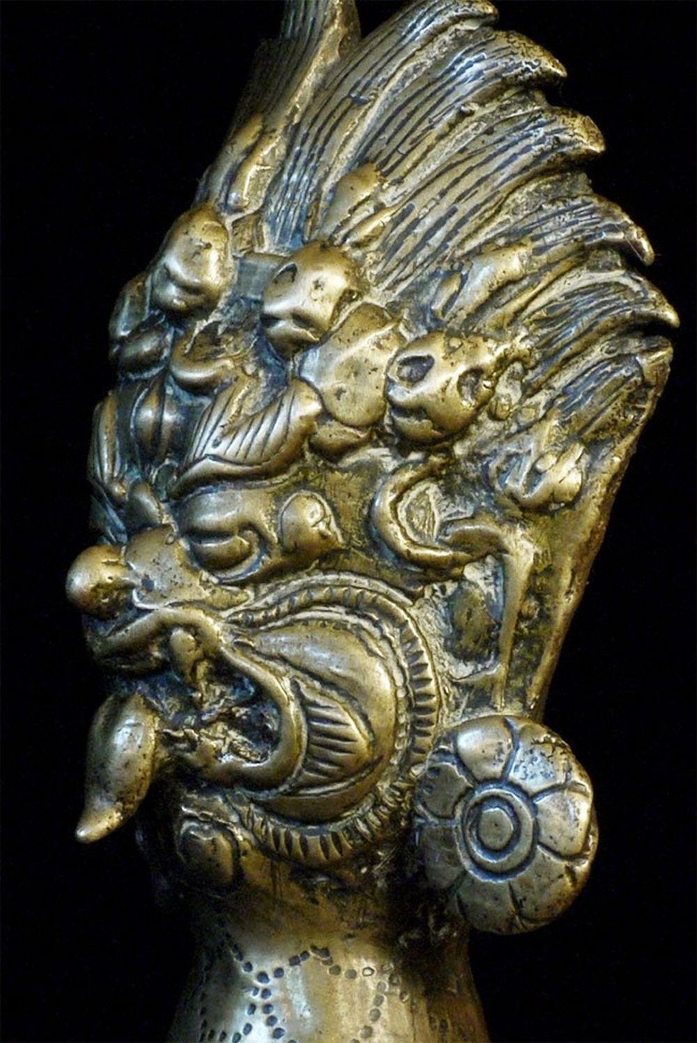 Cast 18th/19thC Nepalese Bronze or Brass Fierce Deity - 8630 For Sale
