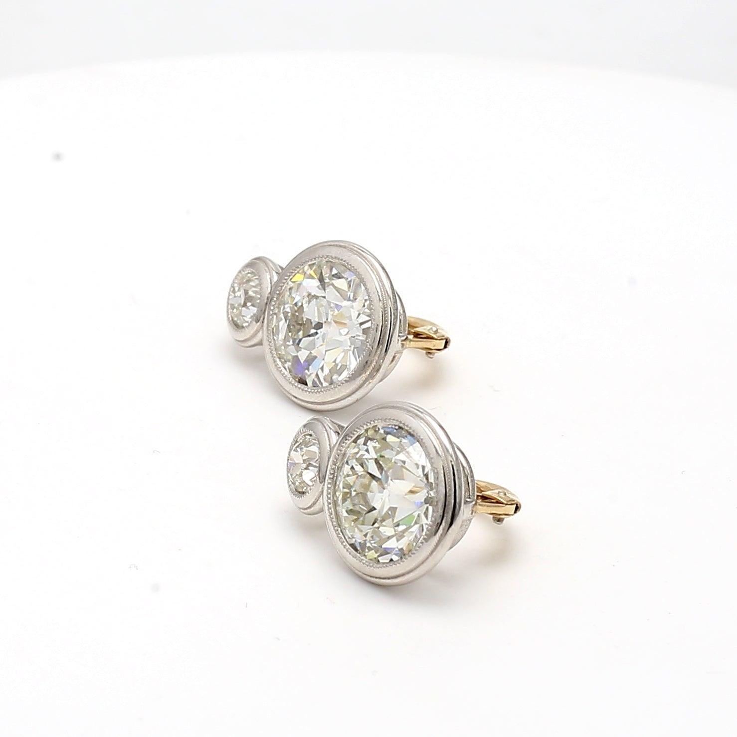 Diamant de 8,64 carats de taille ancienne européenne L-K SI2-I1 et taille brillant circulaire K I1 1 en vente 3