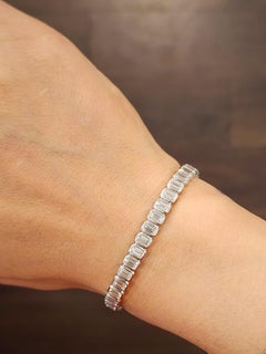 8.64 ct Emerald Cut Bezel Set Tennis Bracelet in Platinum