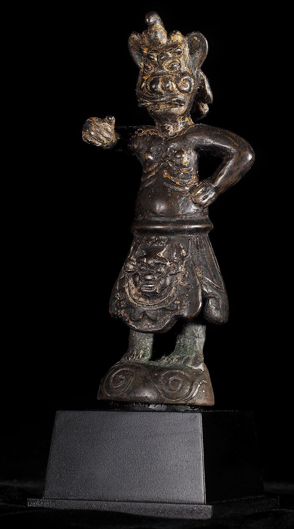 Cast 15thC or Earlier Chinese Guardian Figure - 9459 For Sale