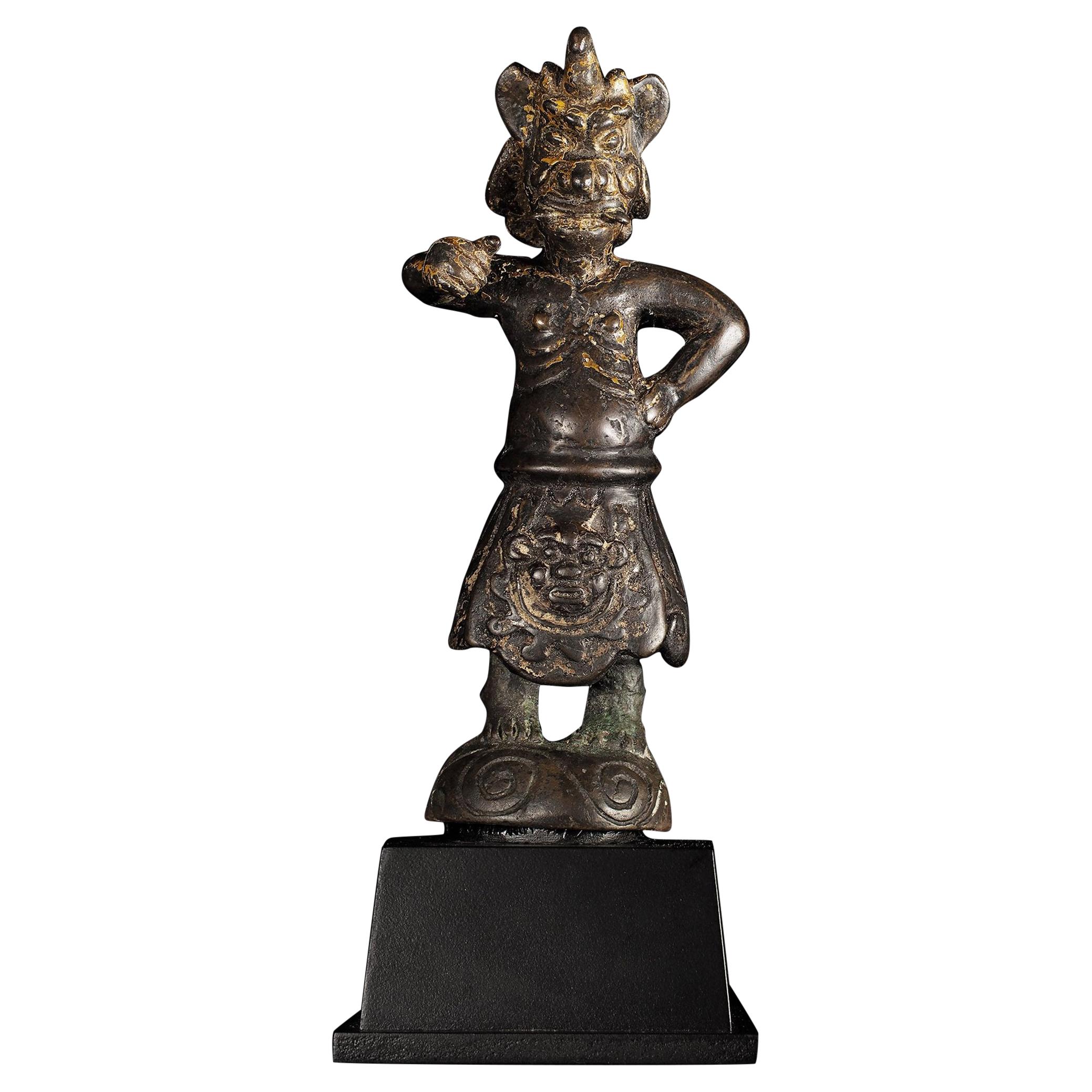 Chinesische Guardian-Figur aus dem 15. Jahrhundert oder früher – 9459