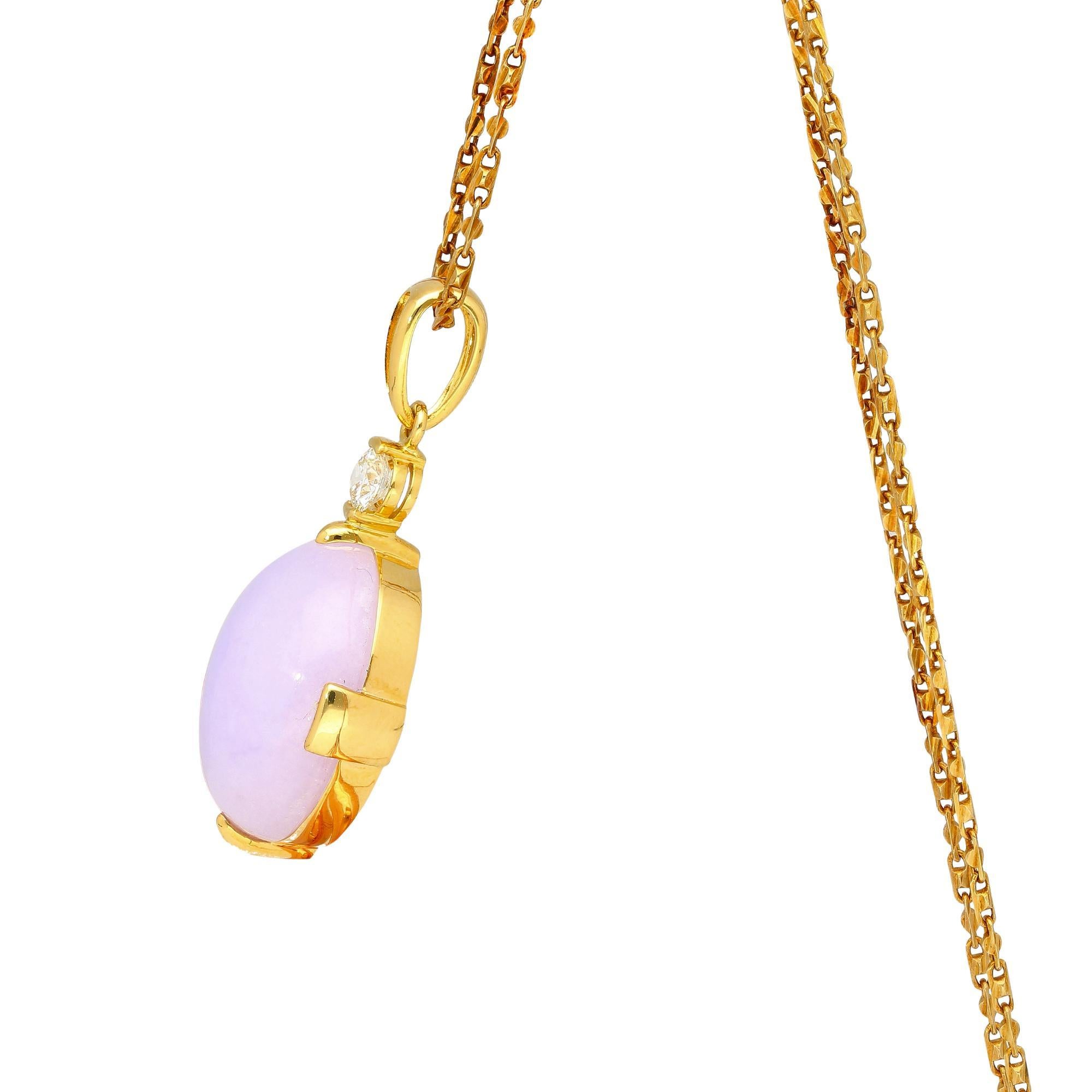 Set di collana e orecchini in oro con diamanti e giada viola da 86,44 carati in vendita 5