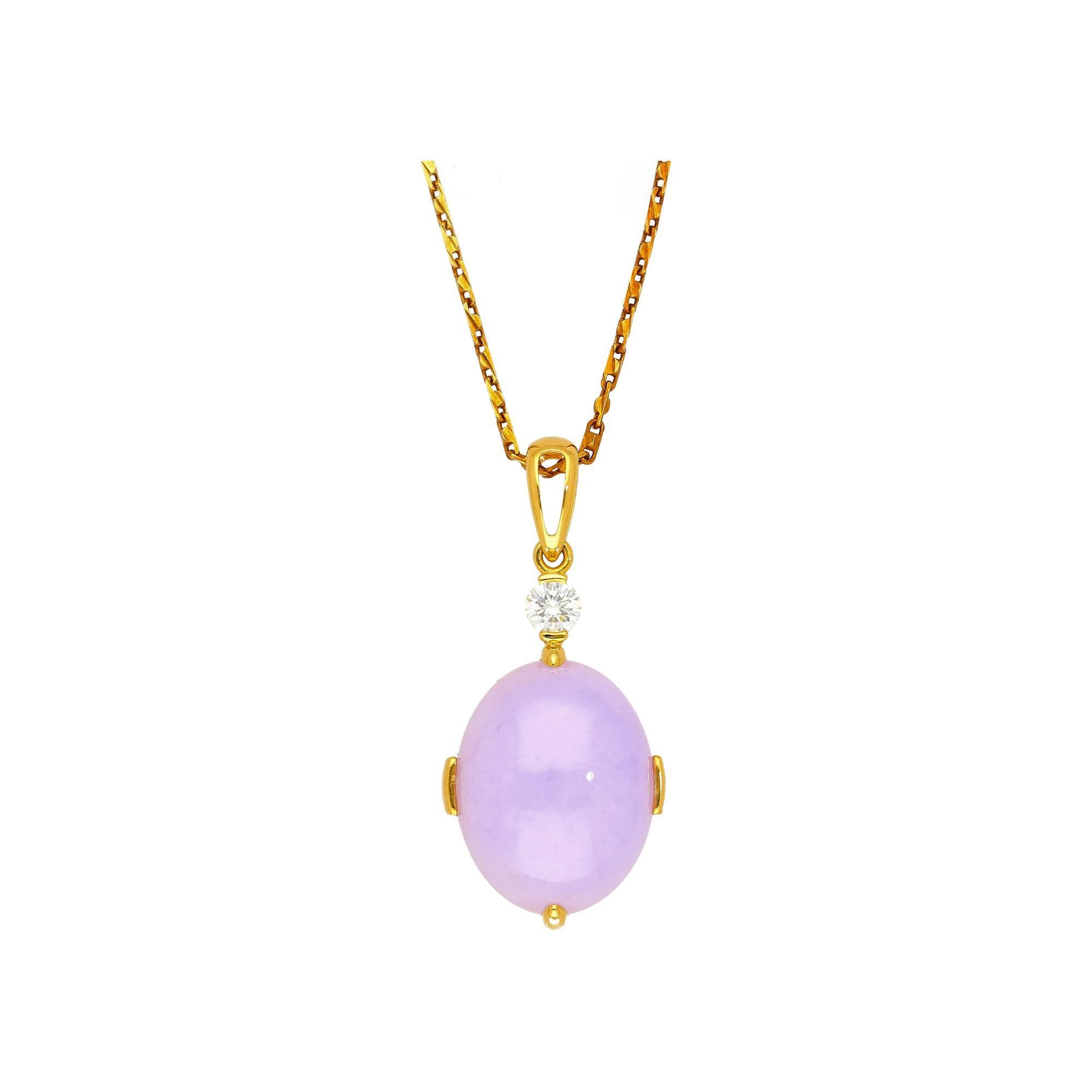 Set di collana e orecchini in oro con diamanti e giada viola da 86,44 carati in vendita 6