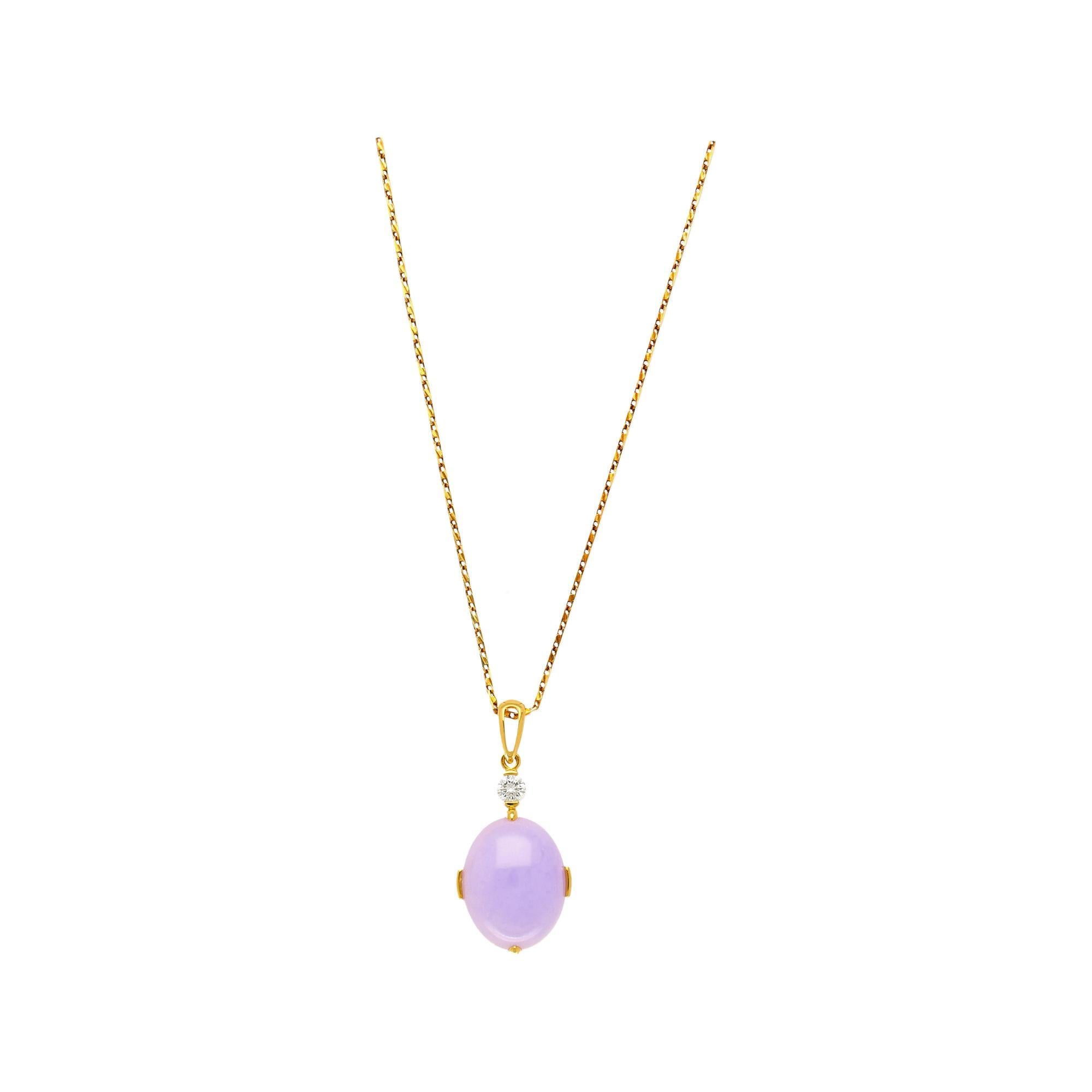 Set di collana e orecchini in oro con diamanti e giada viola da 86,44 carati in vendita 3