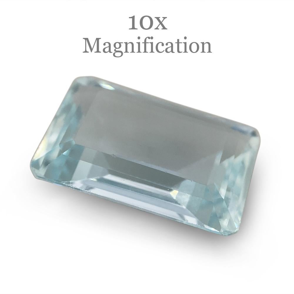 Women's or Men's 8.64ct Emerald Cut Aquamarine For Sale