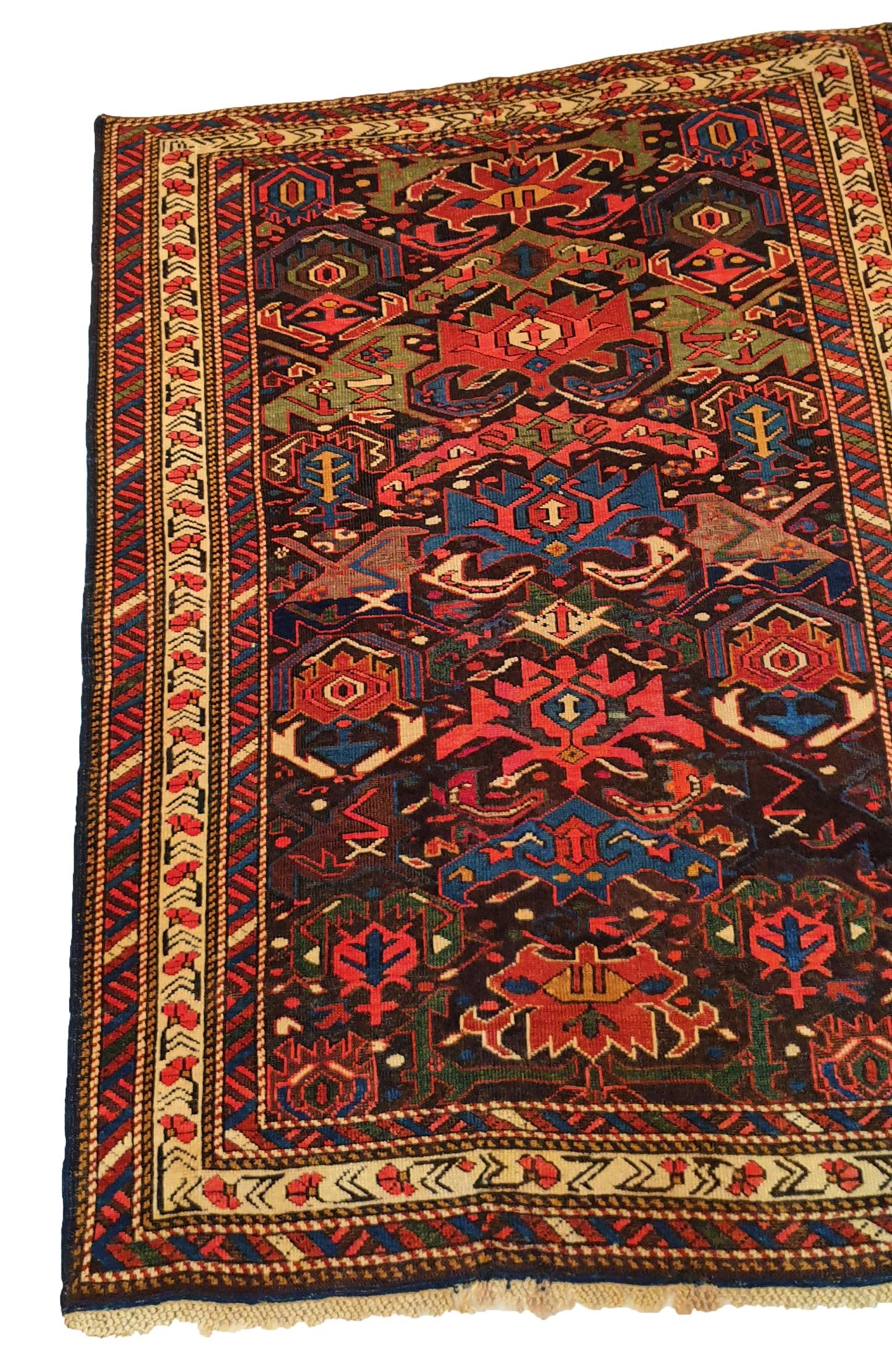 Hand-Knotted 865 - 19th Century Caucasian Rug For Sale