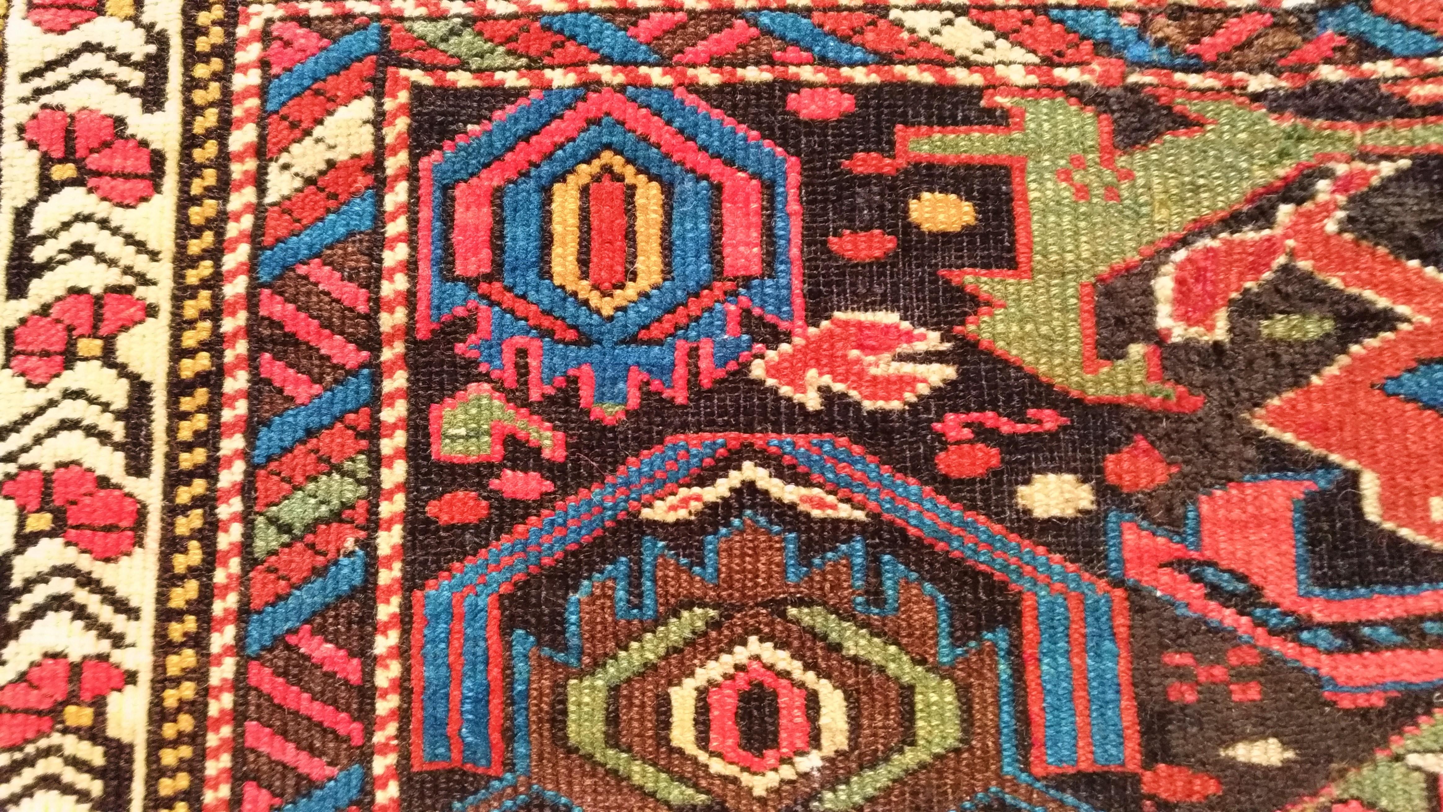Wool 865 - 19th Century Caucasian Rug For Sale