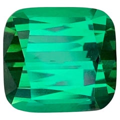 Gema natural suelta de turmalina verde en forma de cojín de 8,65 quilates auténticos
