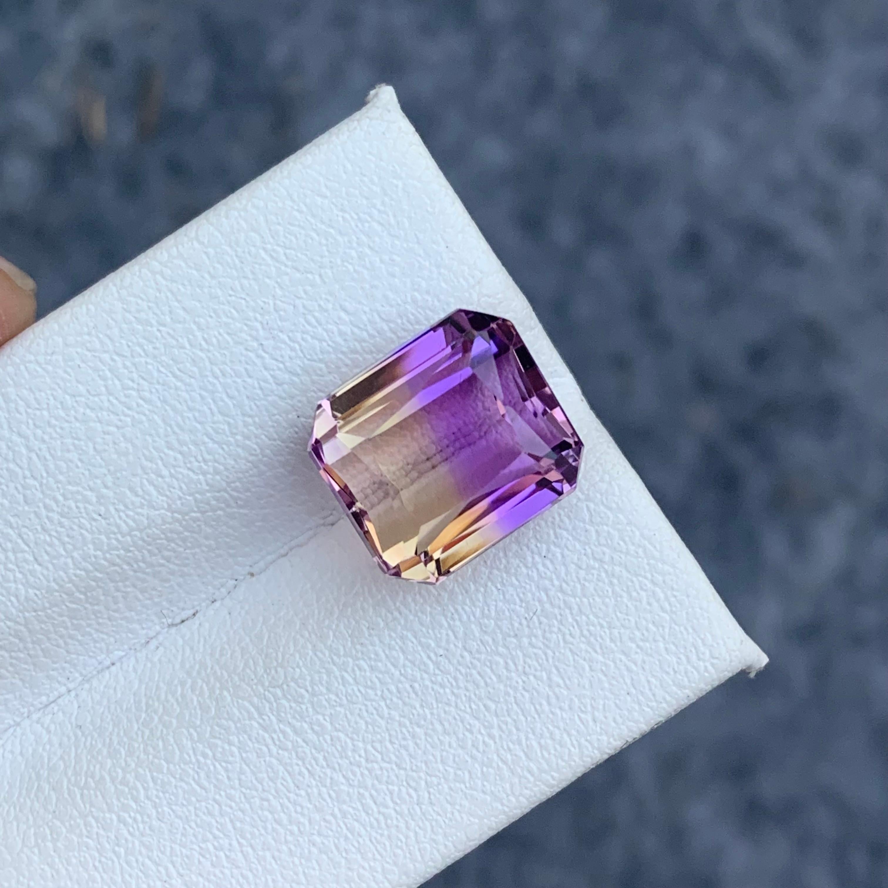 8.65 Carat Natural Loose Ametrine from Brazil Purple Yellow Color 2