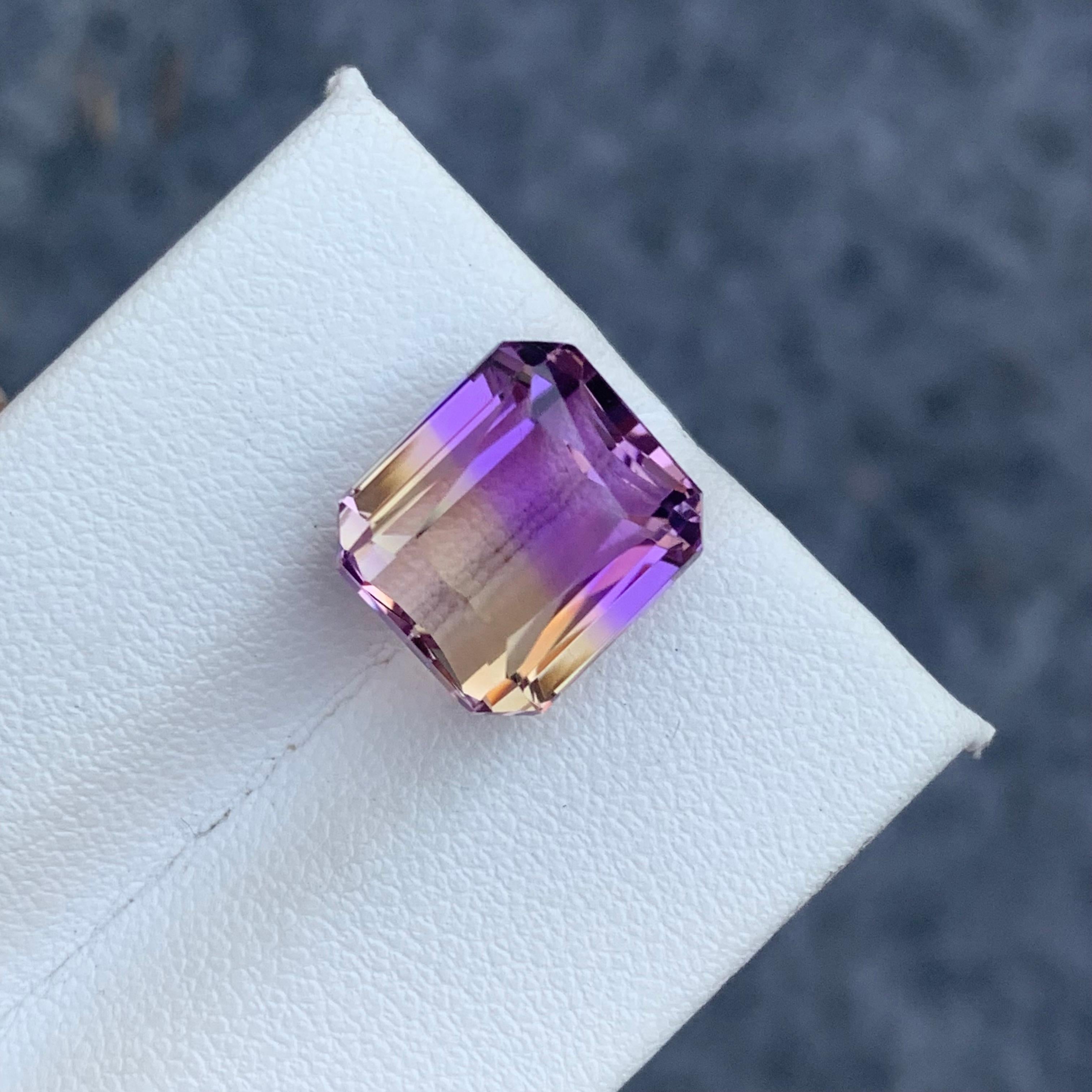 8.65 Carat Natural Loose Ametrine from Brazil Purple Yellow Color 4