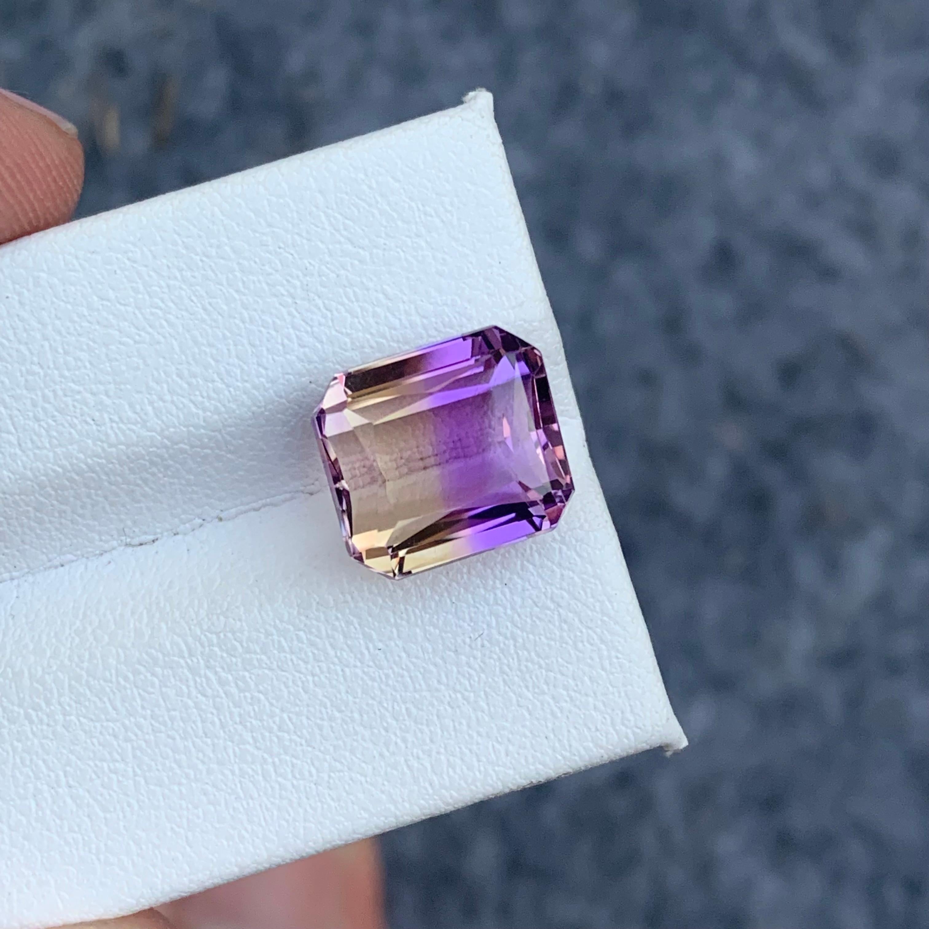 8.65 Carat Natural Loose Ametrine from Brazil Purple Yellow Color 5