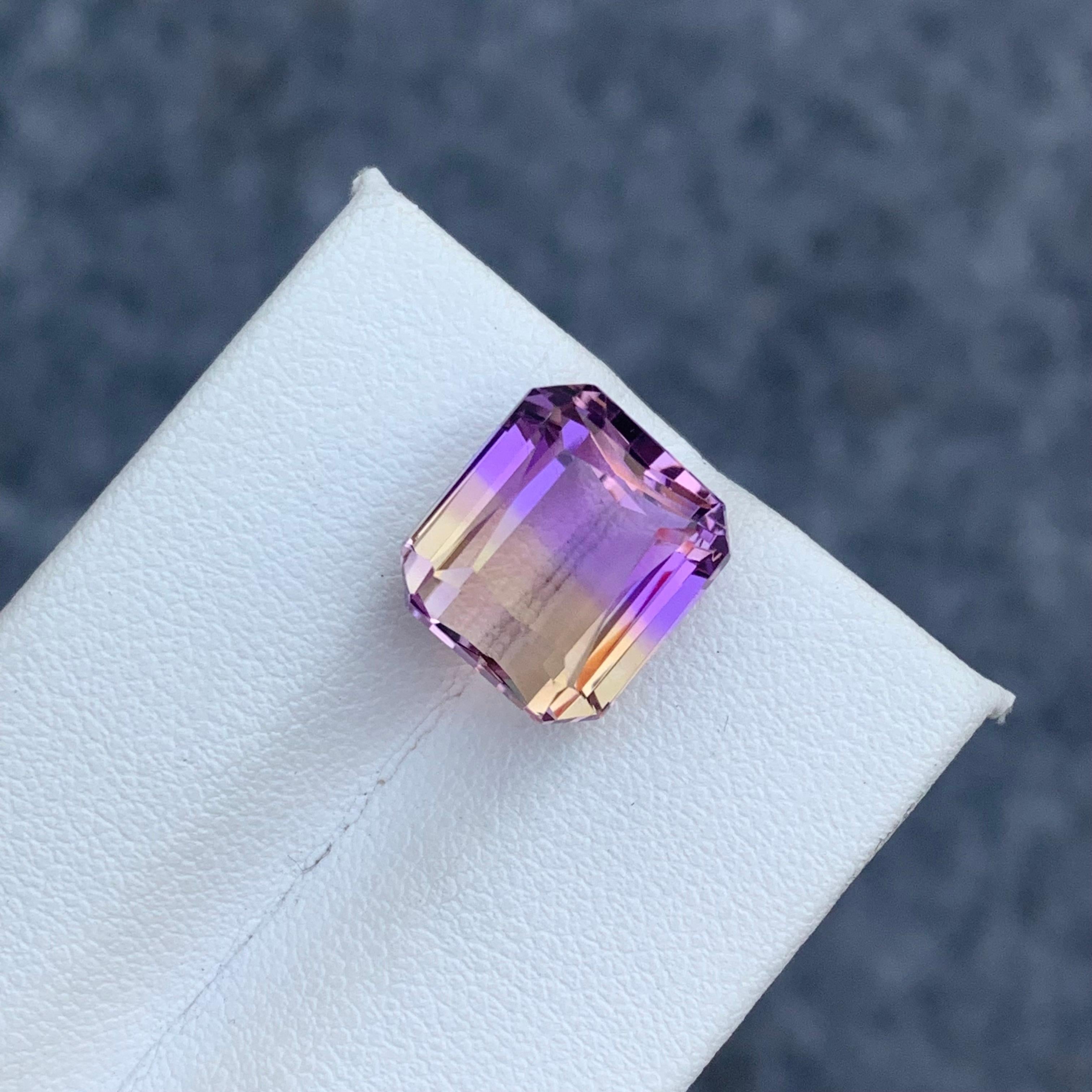 Victorian 8.65 Carat Natural Loose Ametrine from Brazil Purple Yellow Color