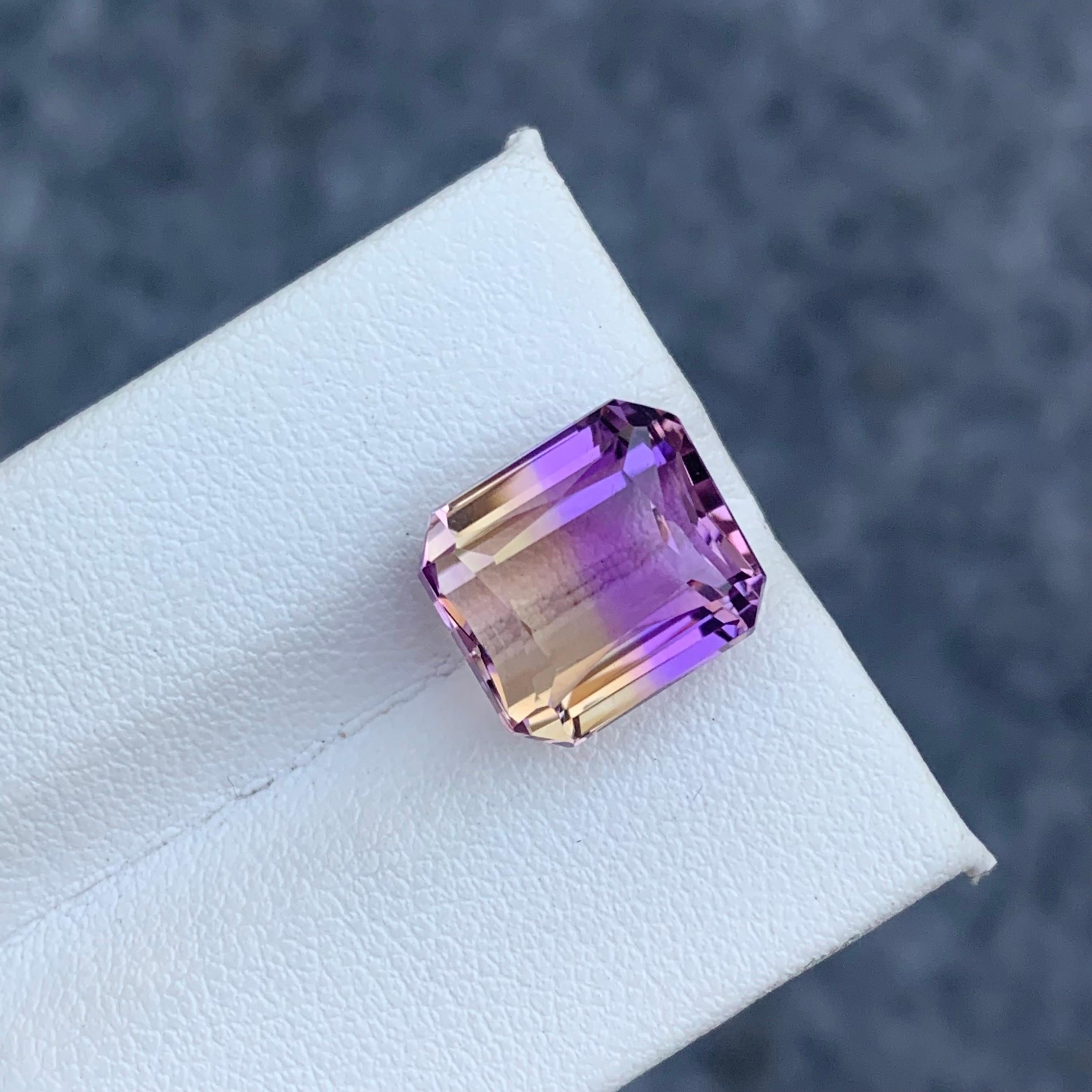 8.65 Carat Natural Loose Ametrine from Brazil Purple Yellow Color In New Condition In Peshawar, PK