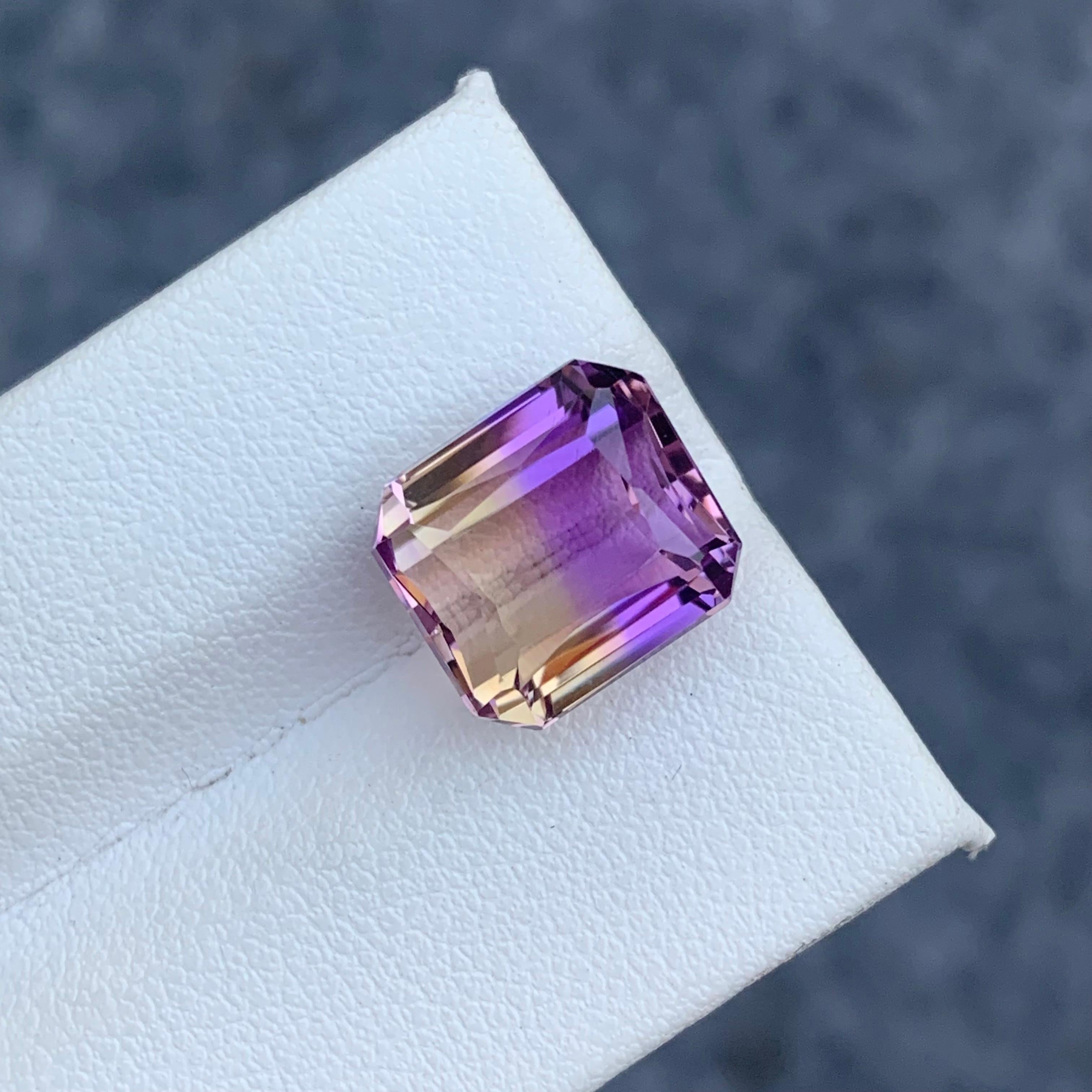 8.65 Carat Natural Loose Ametrine from Brazil Purple Yellow Color 1
