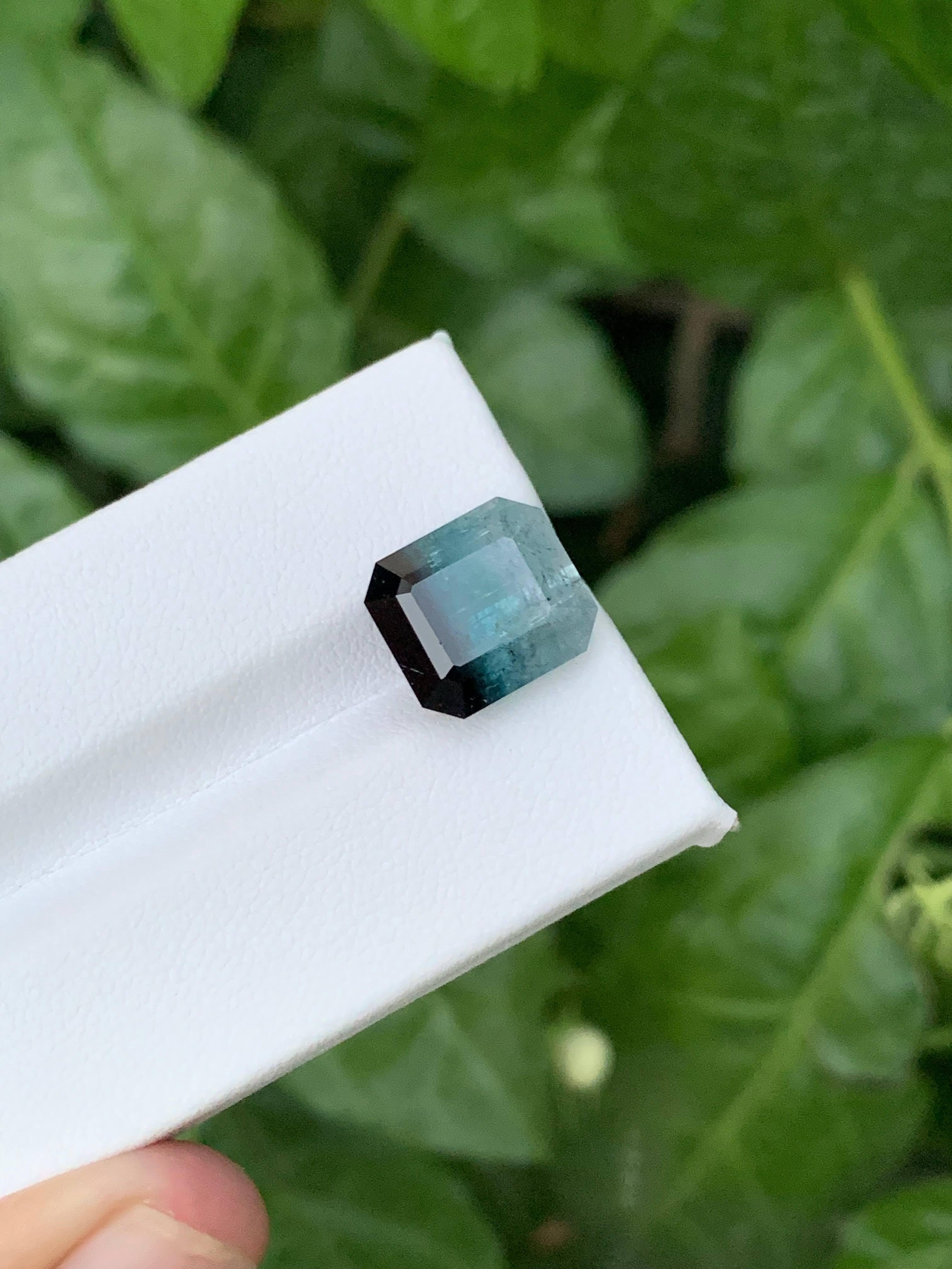 8.65 Carat Natural Loose Bicolor Tourmaline Emerald Cut Afghan Gemstone (pierre précieuse afghane) Neuf - En vente à Bangkok, TH