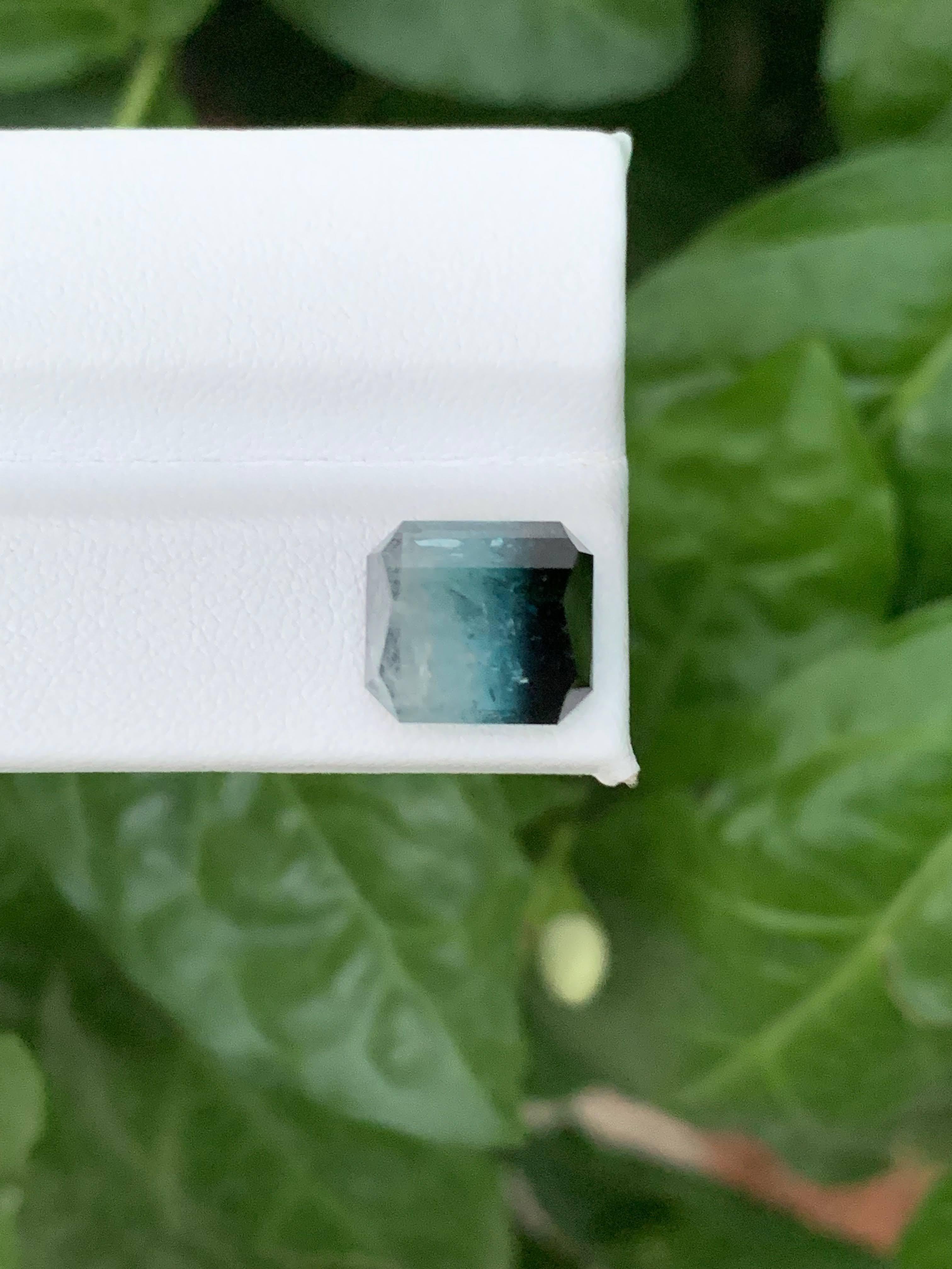 8.65 Carat Natural Loose Bicolor Tourmaline Emerald Cut Afghan Gemstone (pierre précieuse afghane) en vente 1