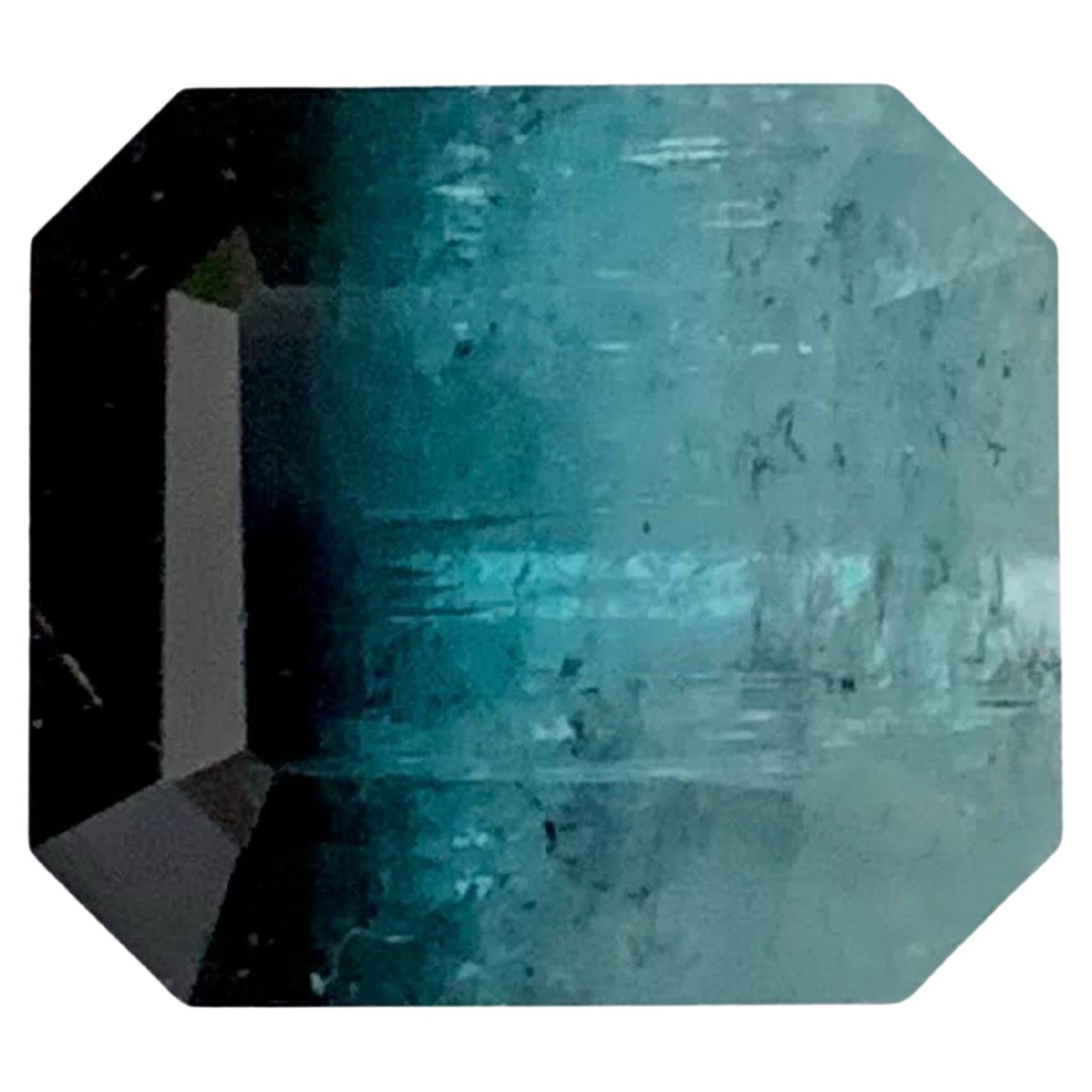 8.65 Carat Natural Loose Bicolor Tourmaline Emerald Cut Afghan Gemstone (pierre précieuse afghane)