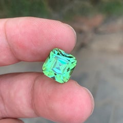 8.65 Carat Natural Loose Bluish Green Tourmaline Cushion Shape Gem