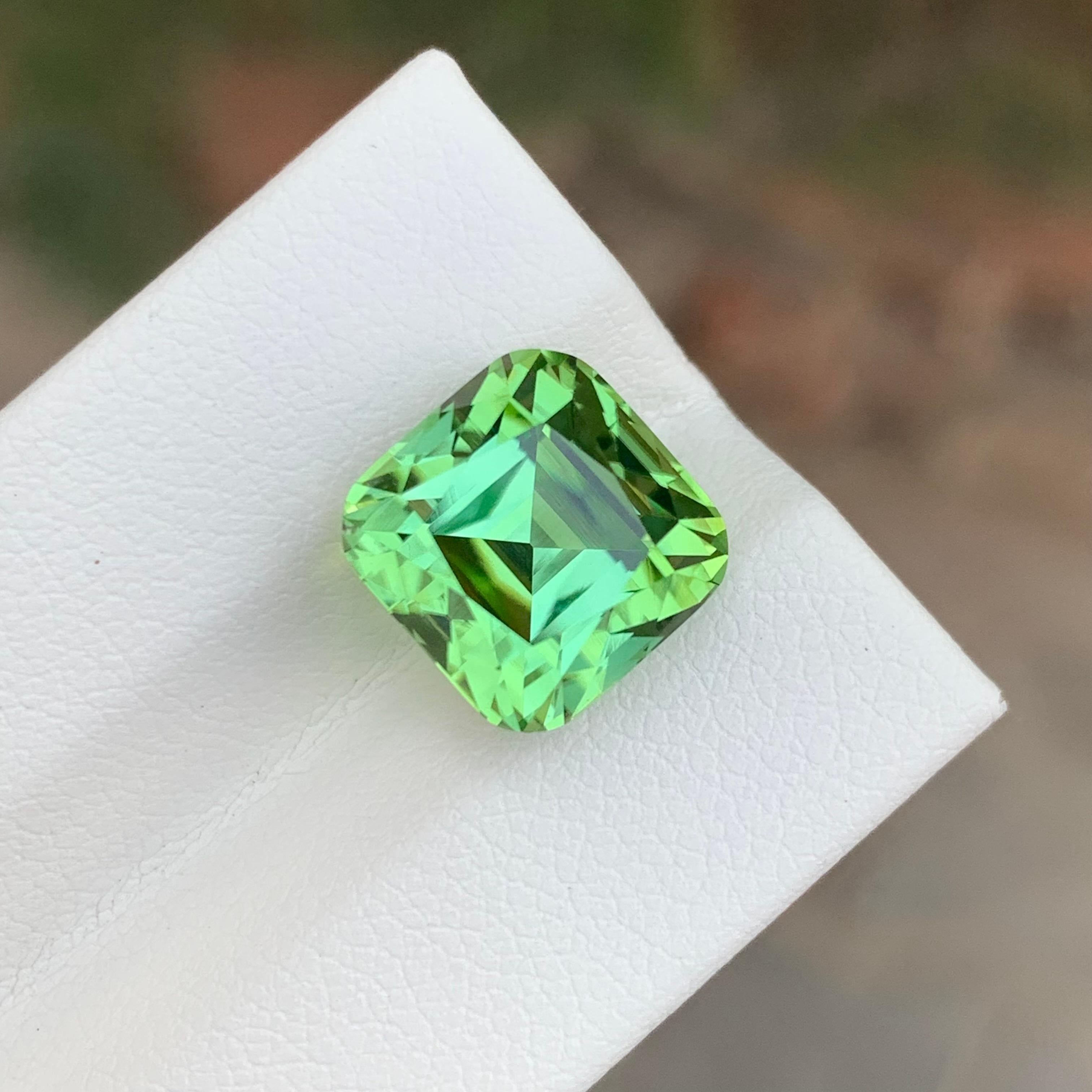 8.65 Karat Natürlicher loser bläulich-grüner Turmalin Kissenform Edelstein (Kissenschliff) im Angebot