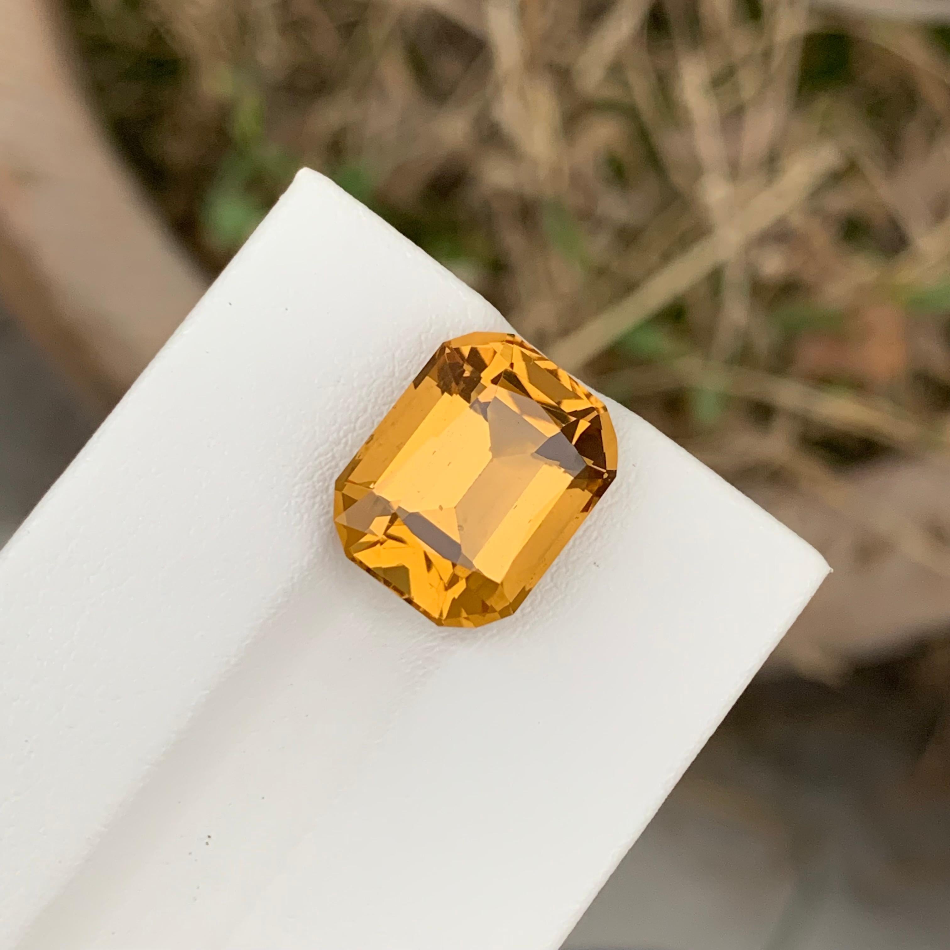 Cushion Cut 8.65 Carat Natural Loose Citrine Cushion Shape Gem From Earth Mine  For Sale