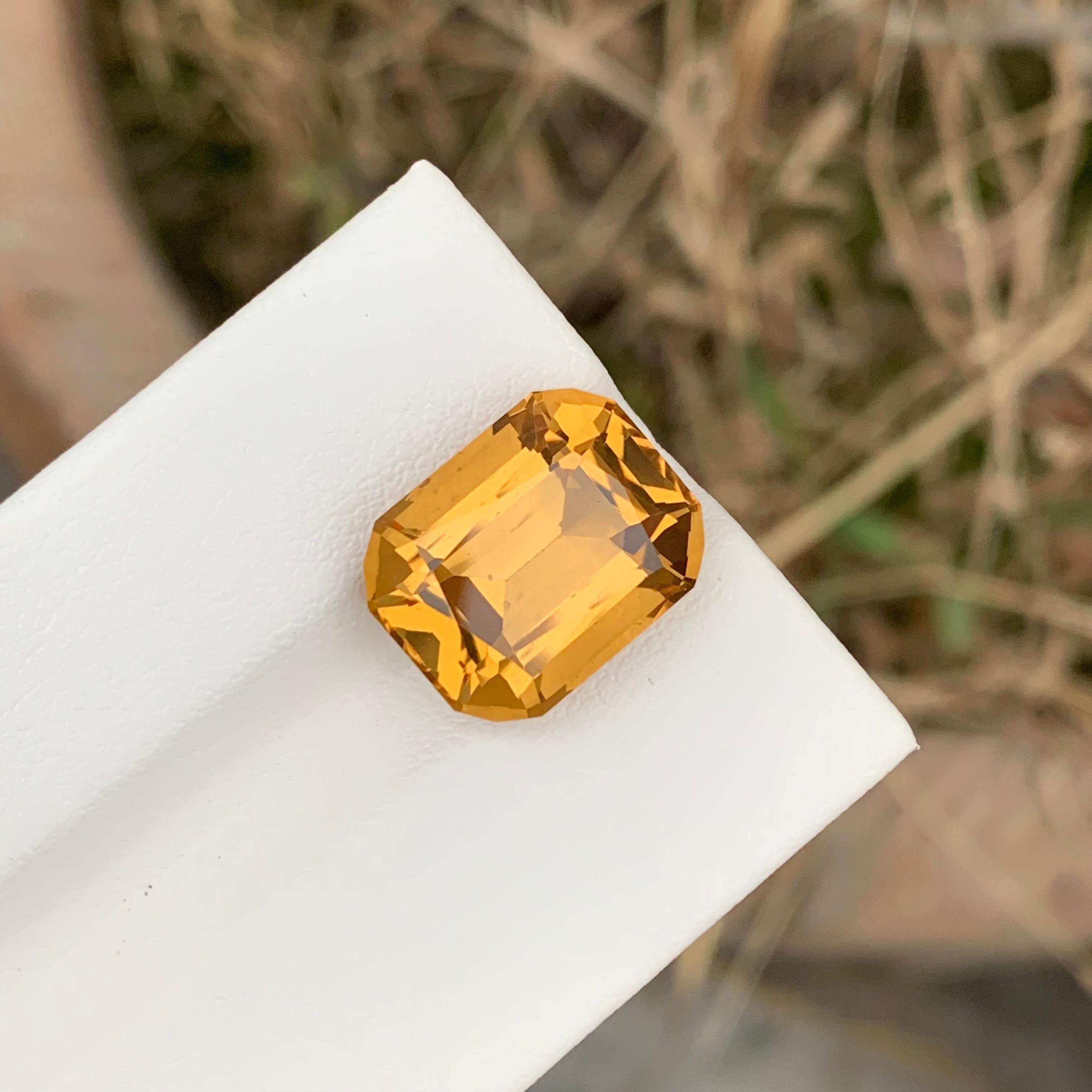 Women's or Men's 8.65 Carat Natural Loose Citrine Cushion Shape Gem From Earth Mine  For Sale