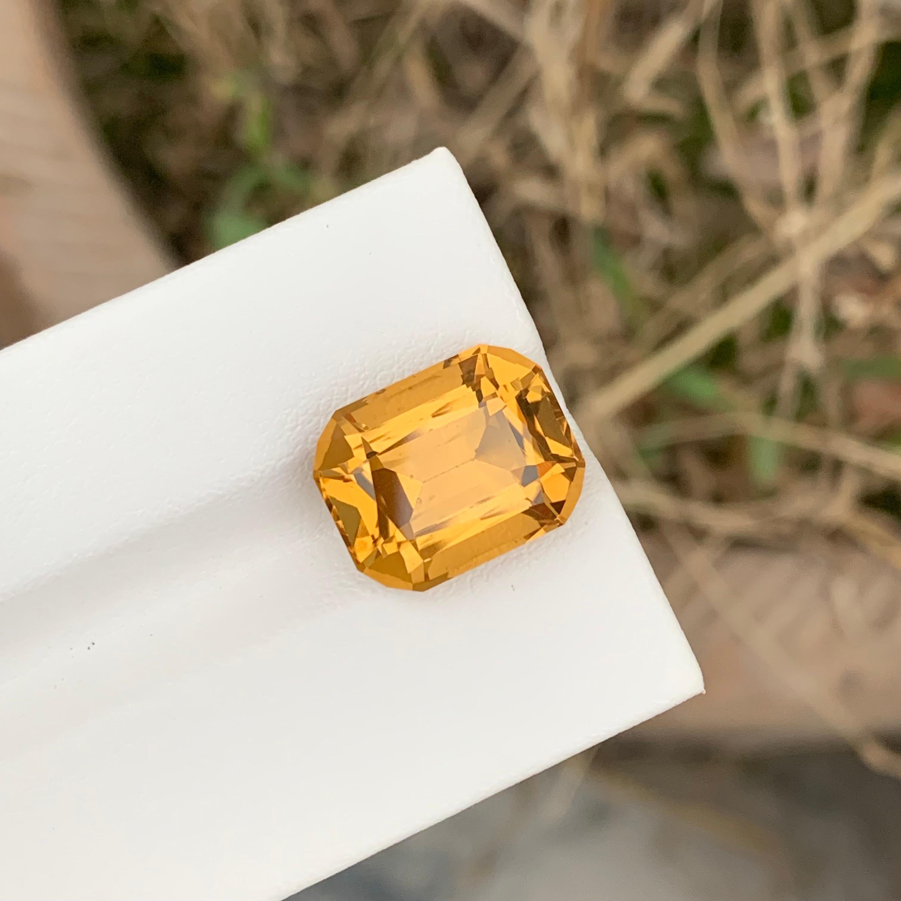 8.65 Carat Natural Loose Citrine Cushion Shape Gem From Earth Mine  For Sale 1