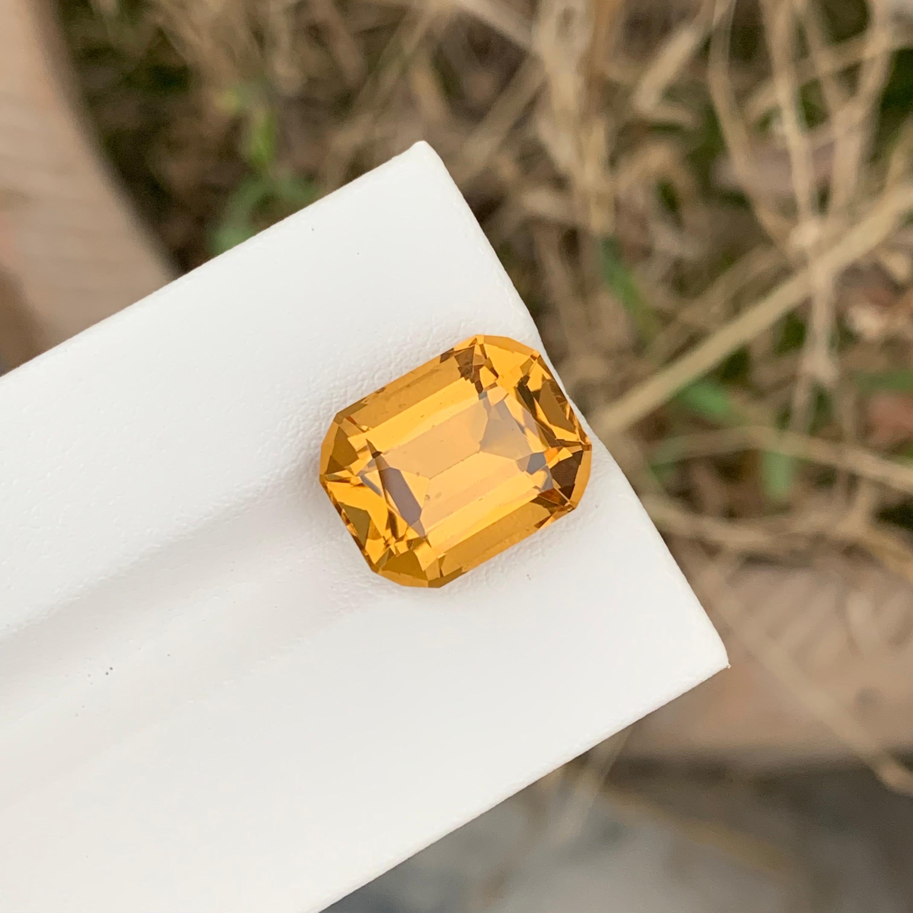 8.65 Carat Natural Loose Citrine Cushion Shape Gem From Earth Mine  For Sale 2
