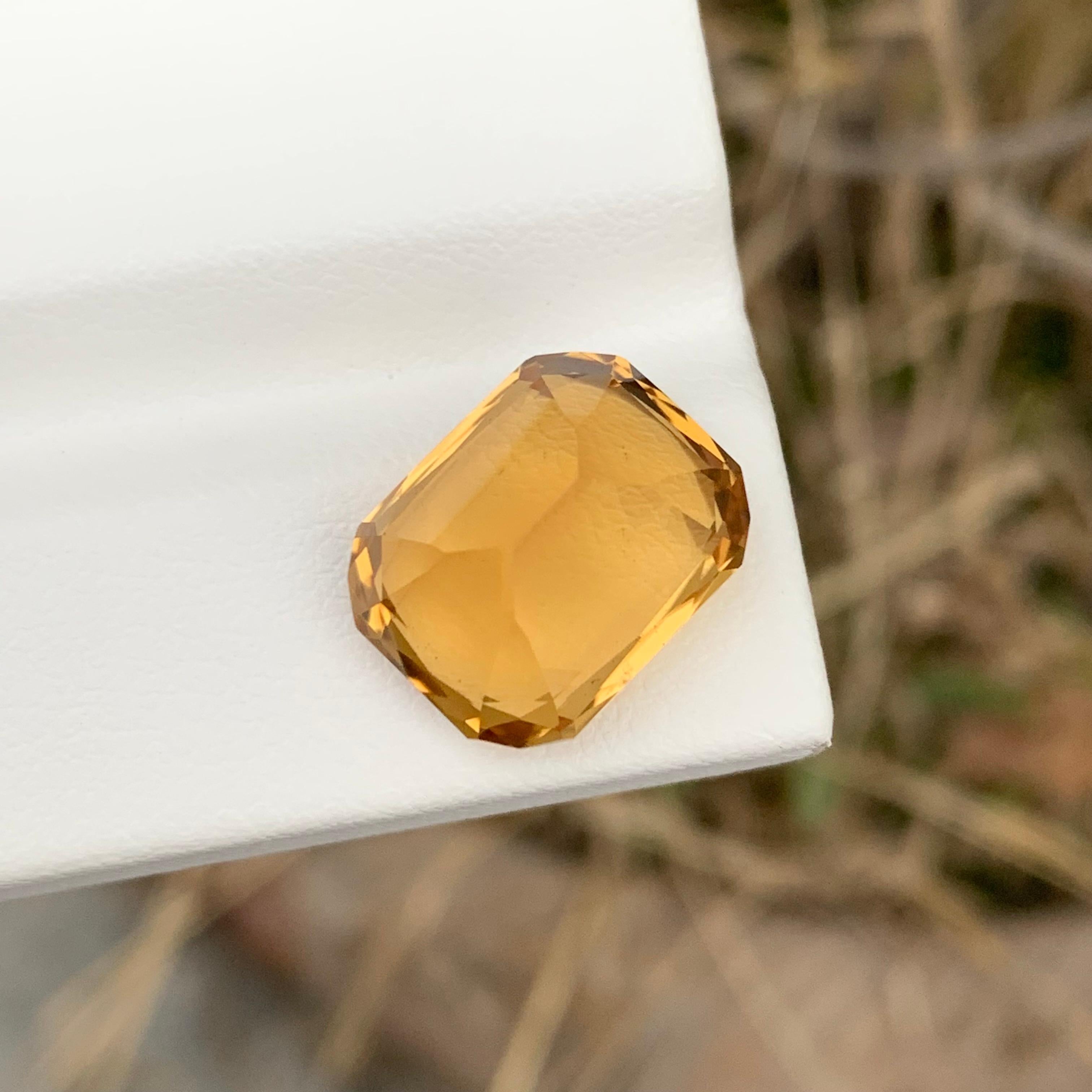 8.65 Carat Natural Loose Citrine Cushion Shape Gem From Earth Mine  For Sale 3