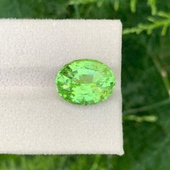 8.65 Carat Natural Loose Green Rutile Peridot Stone Oval Cut from Pakistan