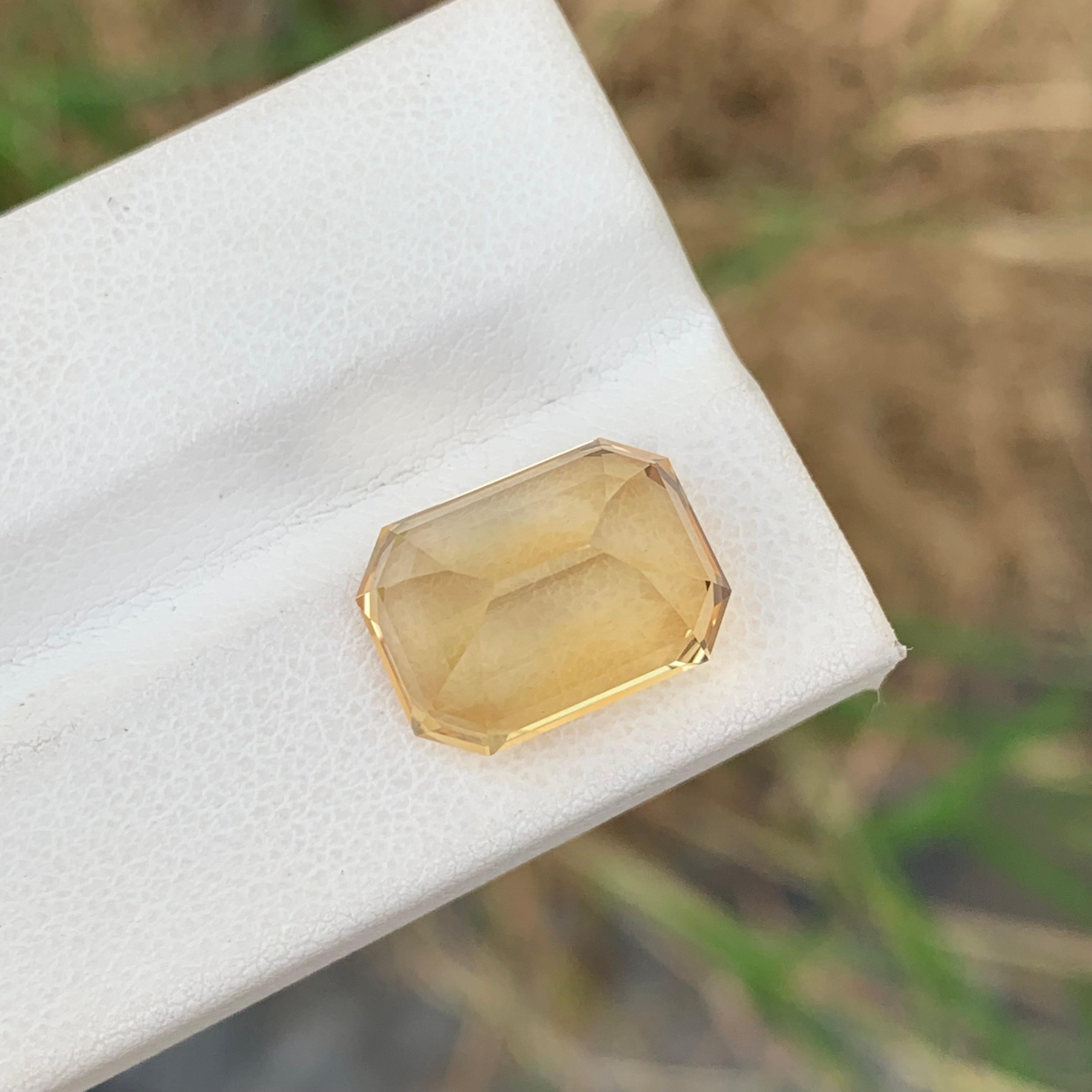 8.65 carati di pietra naturale citrina gialla sfusa a forma di smeraldo in vendita 4