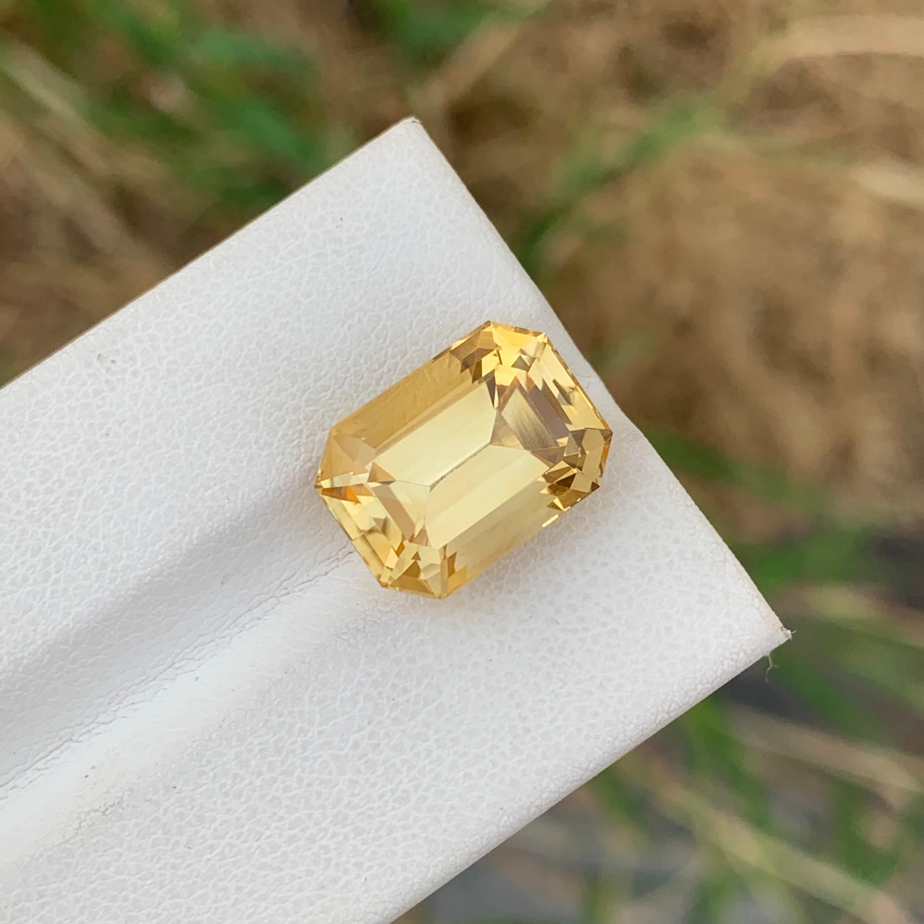 8.65 carati di pietra naturale citrina gialla sfusa a forma di smeraldo in vendita 1