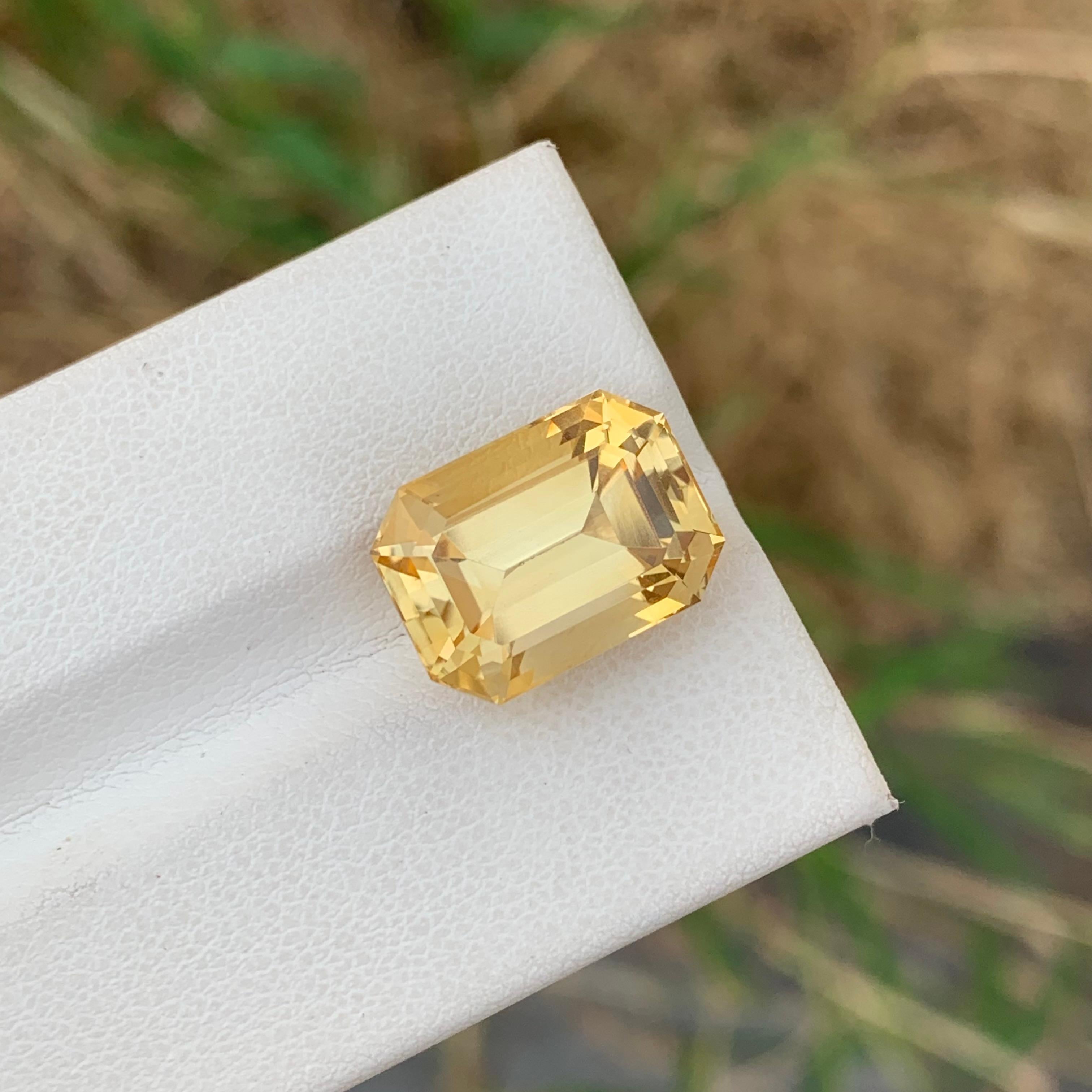 8.65 carati di pietra naturale citrina gialla sfusa a forma di smeraldo in vendita 2
