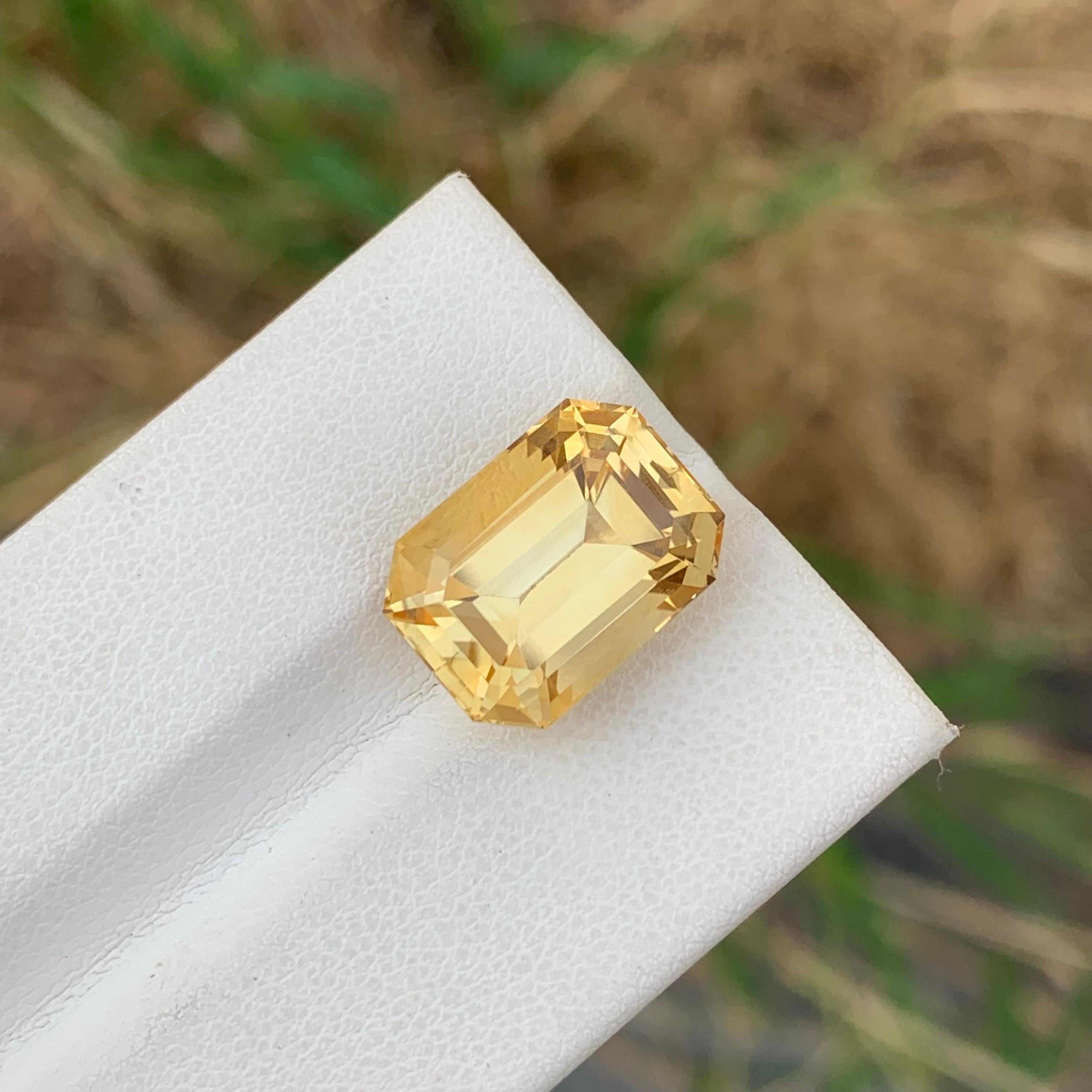 8.65 carati di pietra naturale citrina gialla sfusa a forma di smeraldo in vendita 3