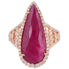 18 Karat Cocktail-Ring mit 8,65 Karat Rubin-Diamant