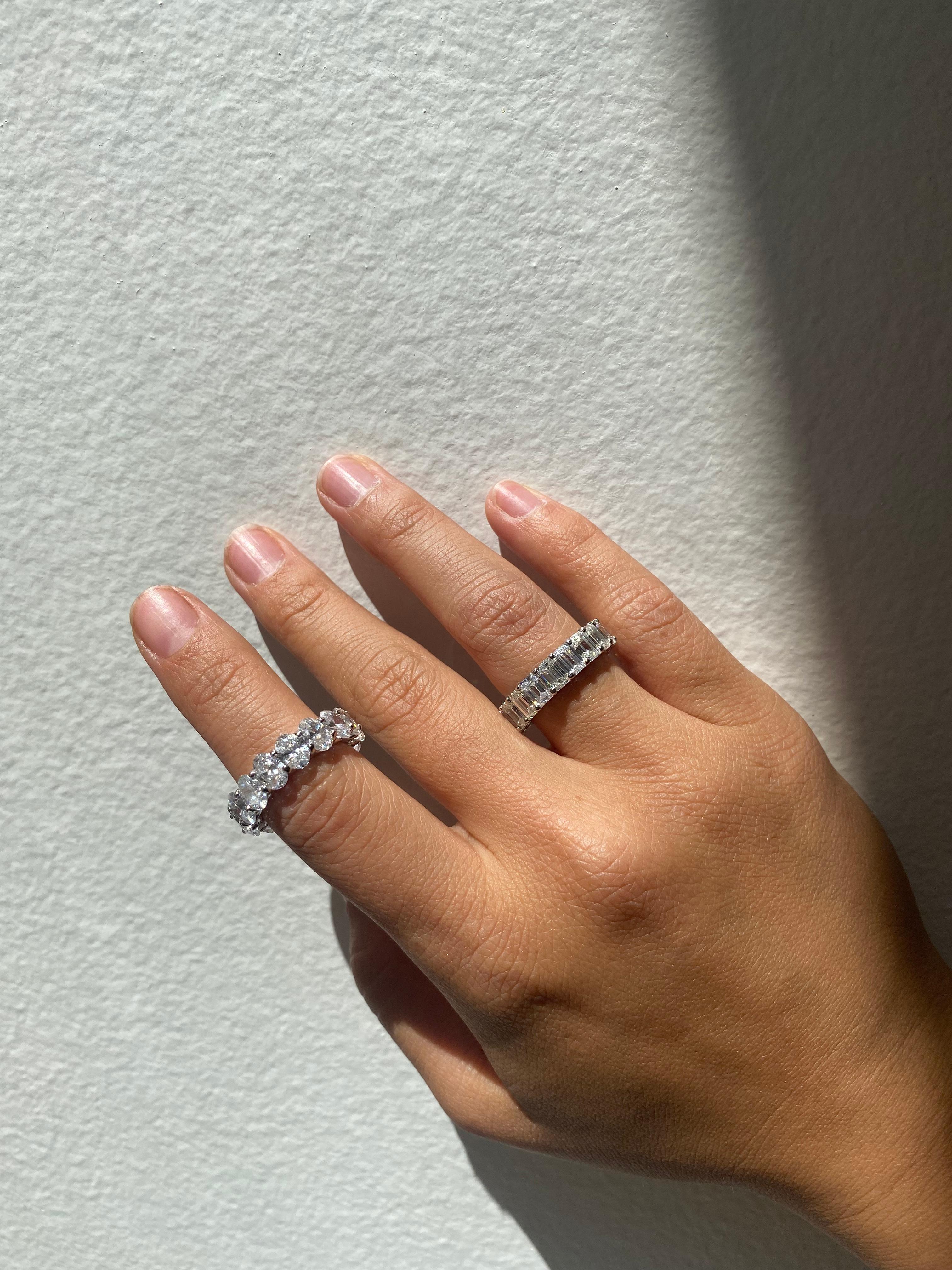 Taille émeraude Bracelet d'éternité en diamants taille émeraude de 9,15 carats en vente
