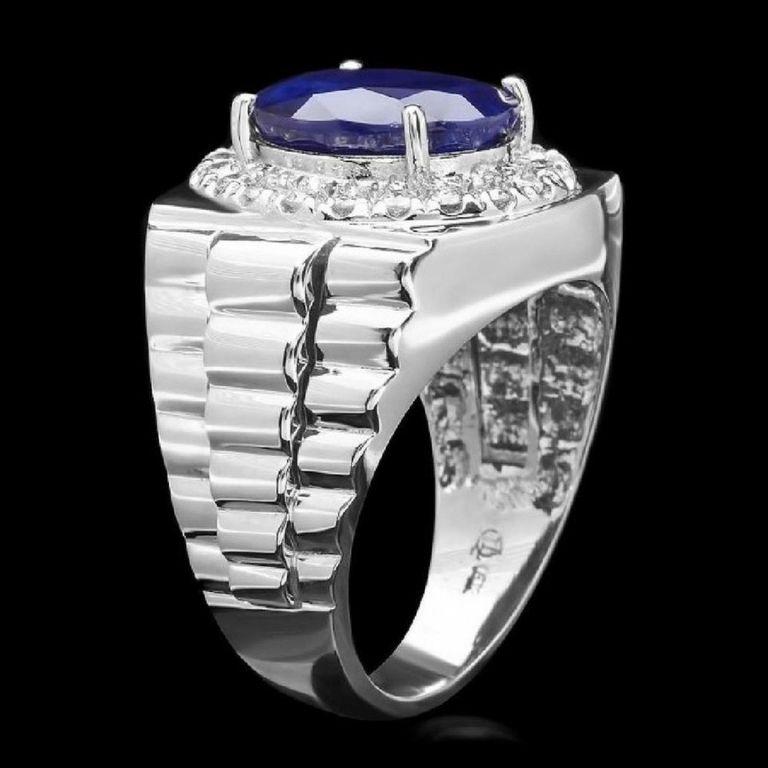 8.65 Carats Natural Diamond & Blue Sapphire 14K Solid White Gold Men's Ring

Amazing looking piece!

Total Natural Round Cut Diamonds Weight: Approx. 0.65 Carats (color G-H / Clarity SI1-SI2)

Total Natural Blue Sapphire Weight is: Approx.