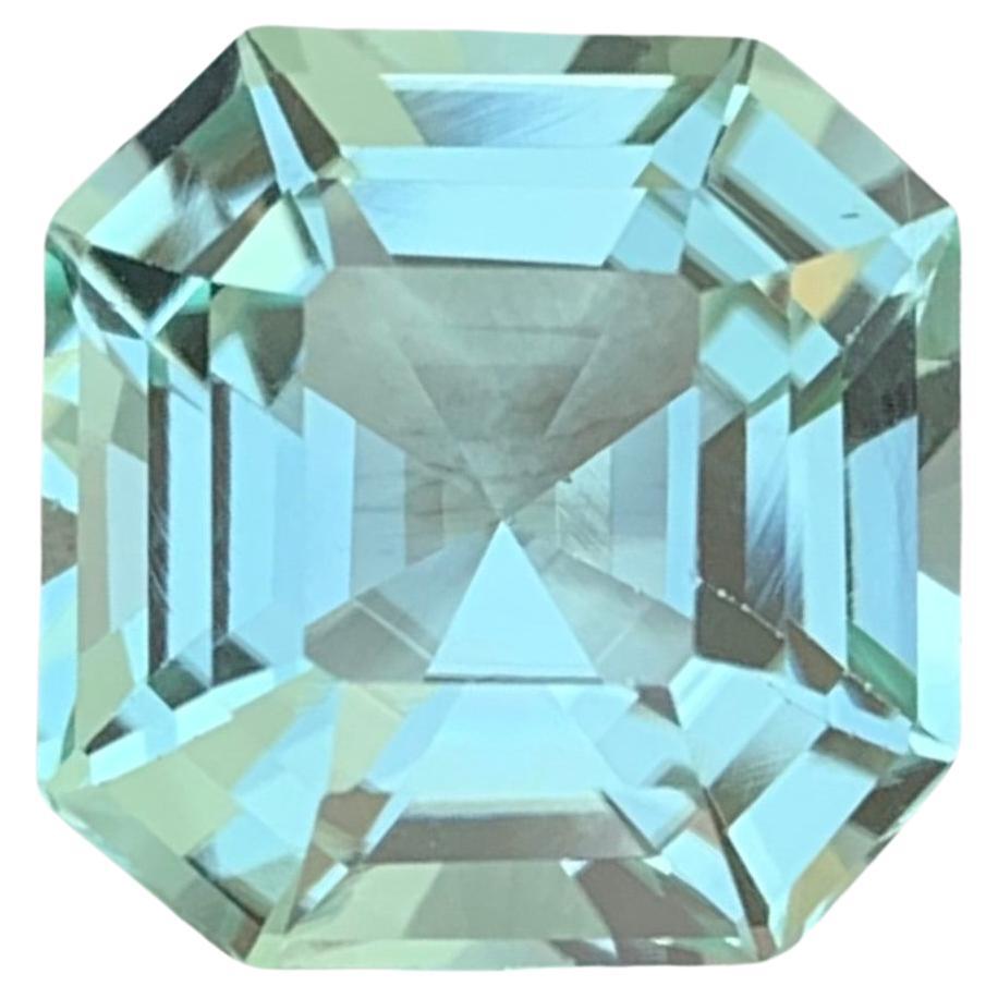 8.65 Carats Natural Loose Mint Tourmaline Asscher Cut Gemstone Afghanistan Mine For Sale