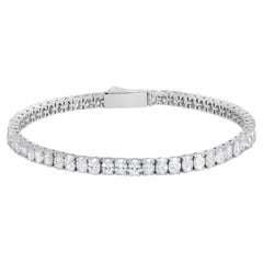 Bracelet tennis en or blanc 18 carats serti de diamants taille ovale de 8,65 ct. pt.