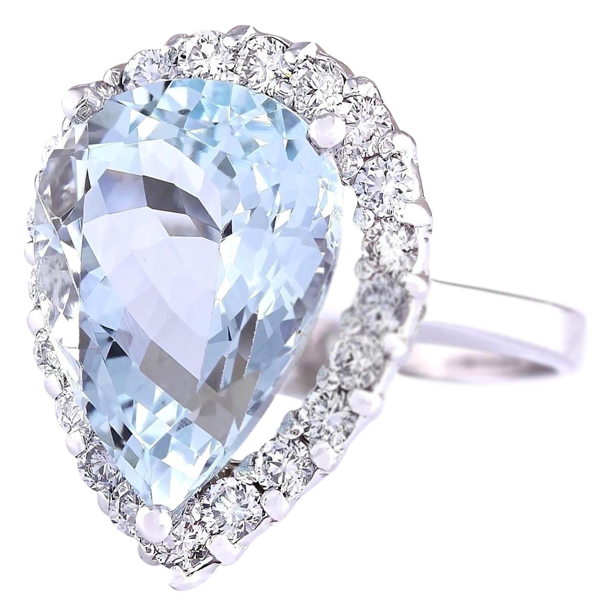8.66 Carat Natural Aquamarine 14 Karat White Gold Diamond Ring
Stamped: 14K White Gold
Total Ring Weight: 5.9 Grams
Total Natural Aquamarine Weight is 7.66 Carat (Measures: 17.00x12.00 mm)
Color: Blue
Total Natural Diamond Weight is 1.00