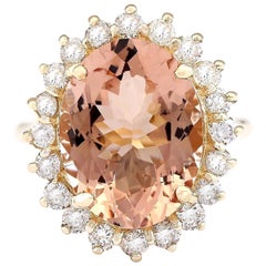 Bague Morganite en or jaune 14 carats 