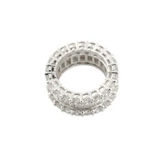 8.67 Carat Round and Baguette Cut Diamond Eternity Band 18 Karat in Stock