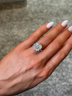 8.67ct G VS1 Asscher Cut Diamond Engagement Ring GIA Certified