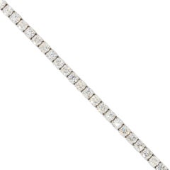 8.69 Carat Round Brilliant Diamond Tennis Bracelet 14 Karat In Stock