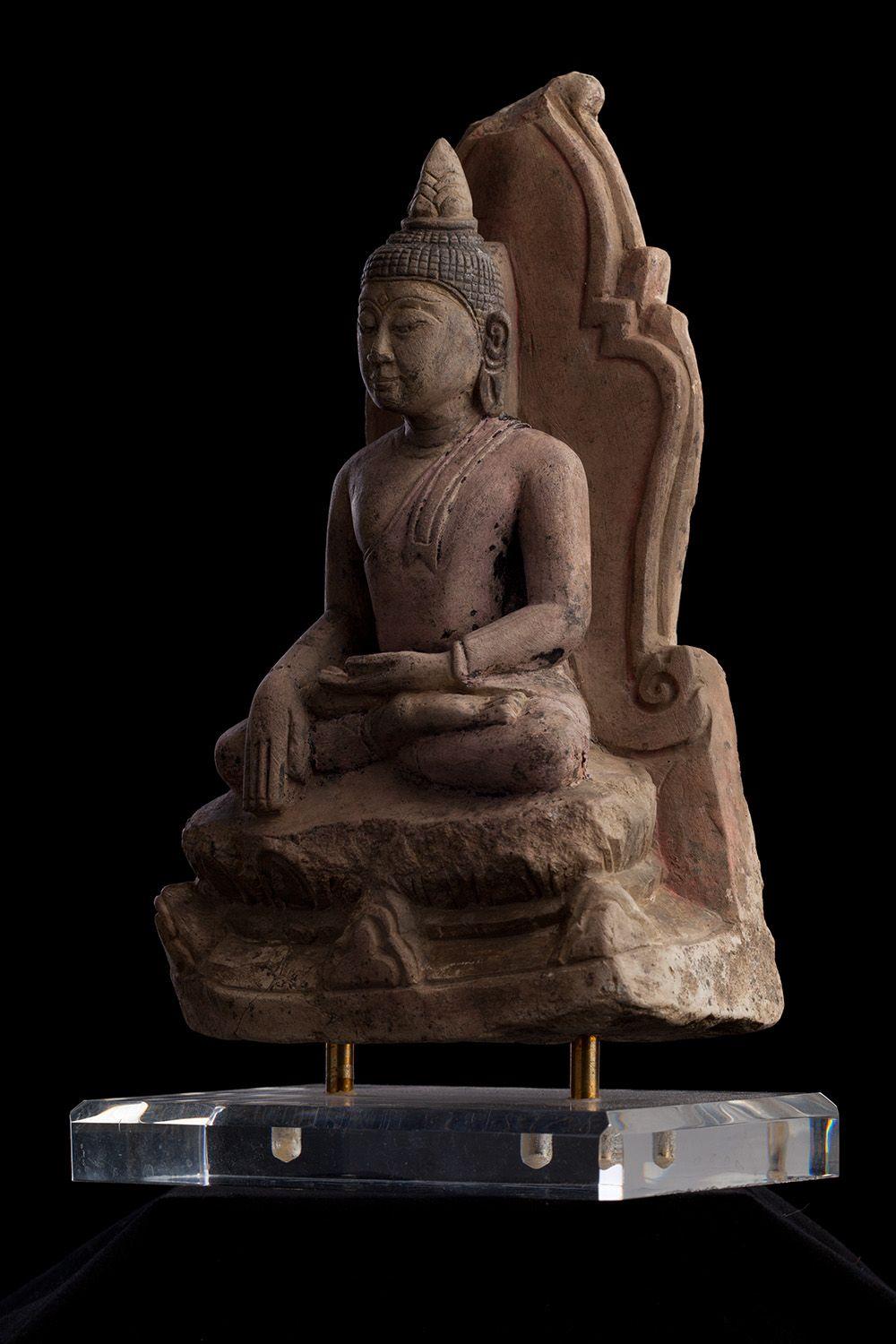Cast 15thC Northern Thai Stucco Buddha- fine example- perfect condition - 8692 For Sale