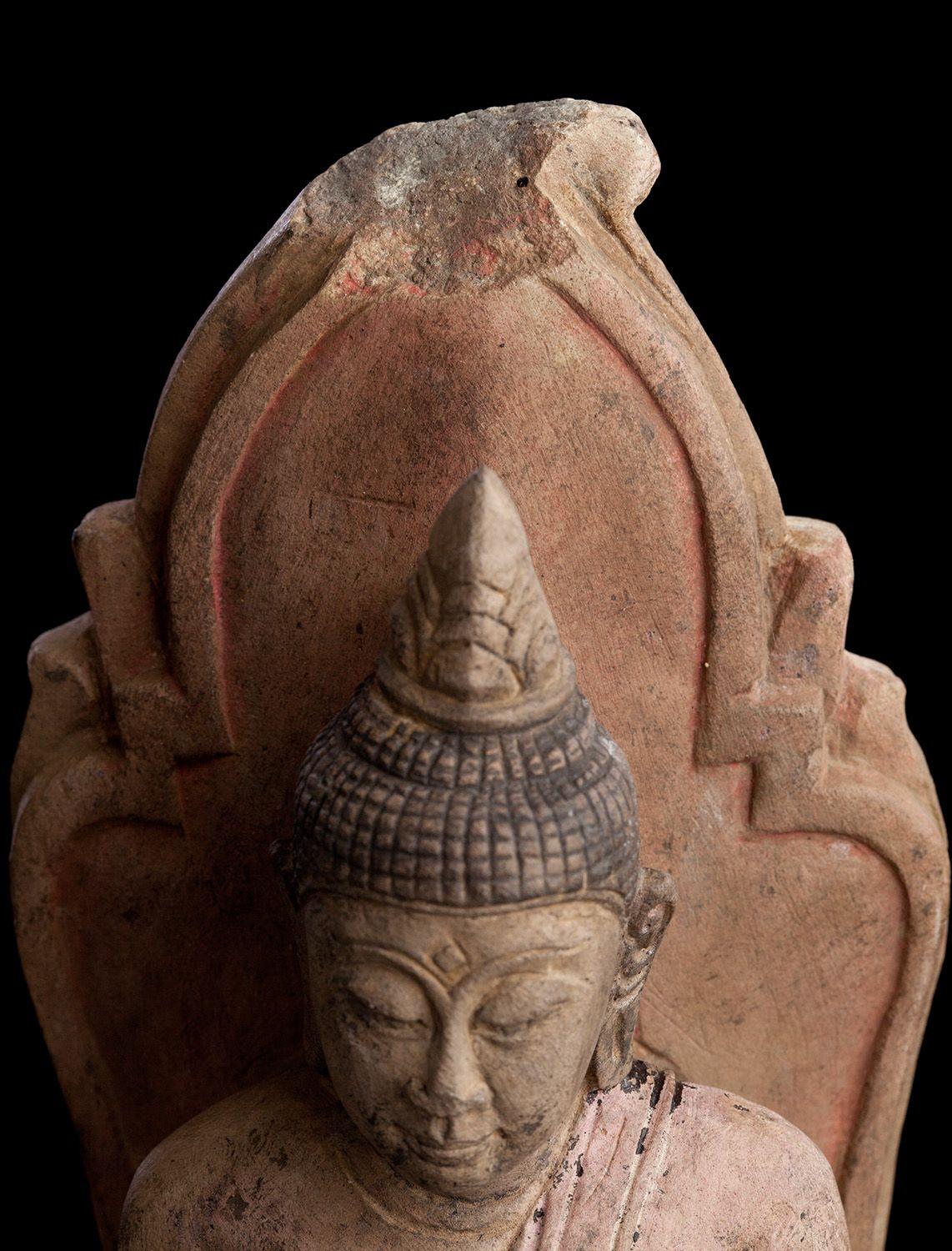 15thC Northern Thai Stucco Buddha- fine example- perfect condition - 8692 For Sale 2