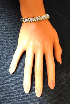 .86ct Natural Diamonds Bracelet 14kt Gold X Link*