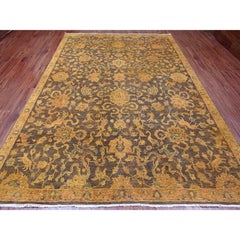 8'6"x11'10" Brown Peshawar Ziegler Mahal All Over Design Hand Knotted All Wool