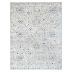 8'6"x11'4" Oyster Gray Supple Collection Oushak Design Hand Knotted Wool Rug