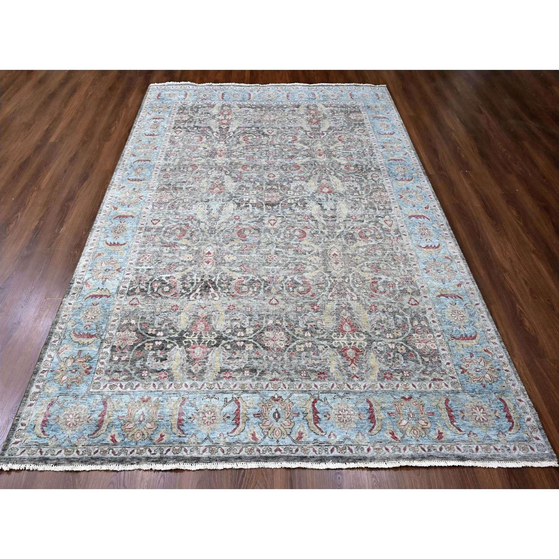 Charcoal Black, Abrash Persian Design, 100% Pure Wool, Zero Pile, Shaved Low, Hand Knotted, Oriental Rug
Primary materials: Wool
Latex: No Pile 
height: 0.25 Inches
Style: Traditional
Primary color: Black
Secondary colors: Red, Yellow, Gray
Pattern: