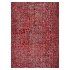 8.6x11.6 Ft Rot gefärbter Wollteppich. Vintage Turkish Handmade Area Rug für Schlafzimmer